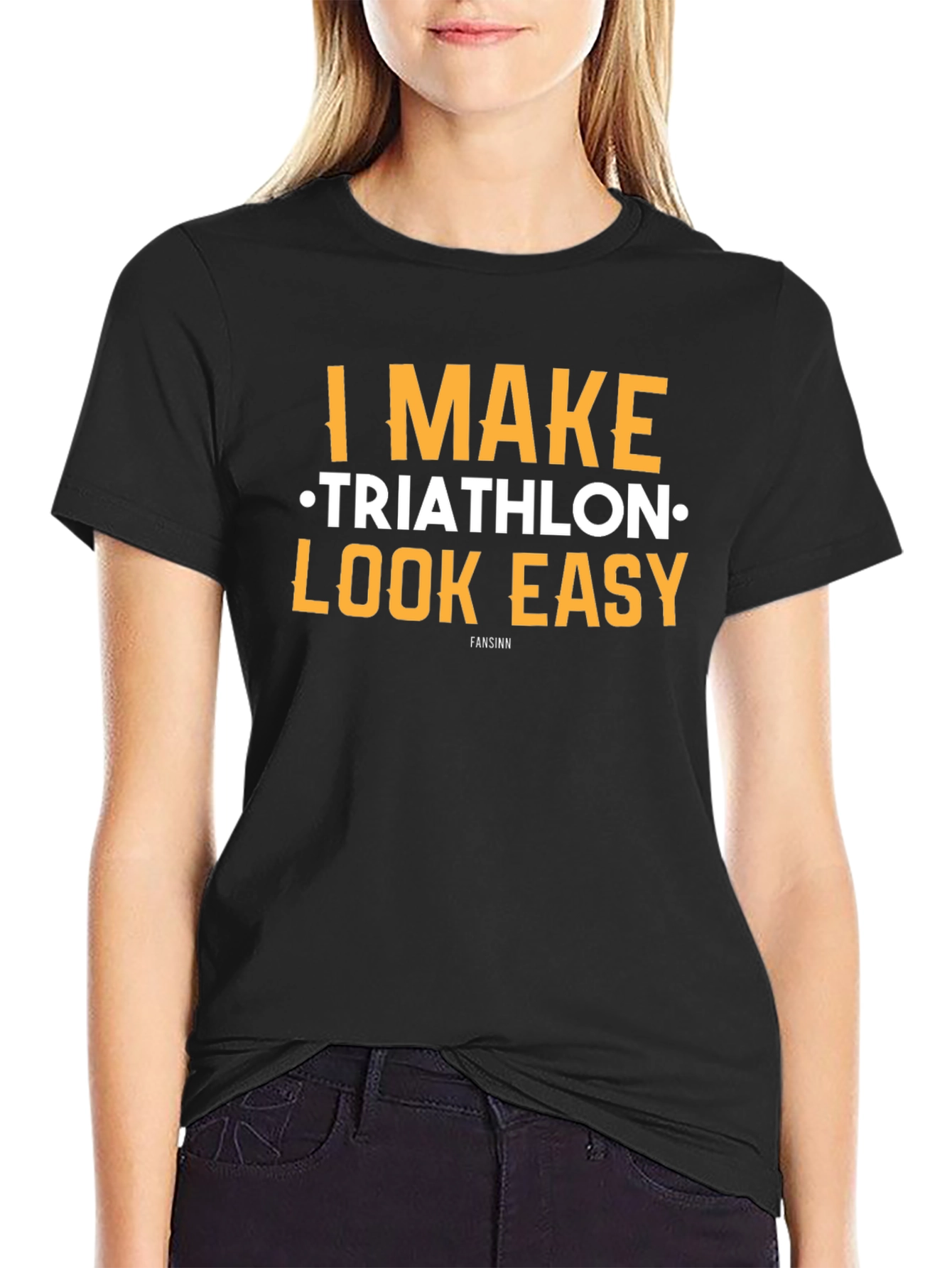 I Make Triathlon Look Easy Black T-Shirt