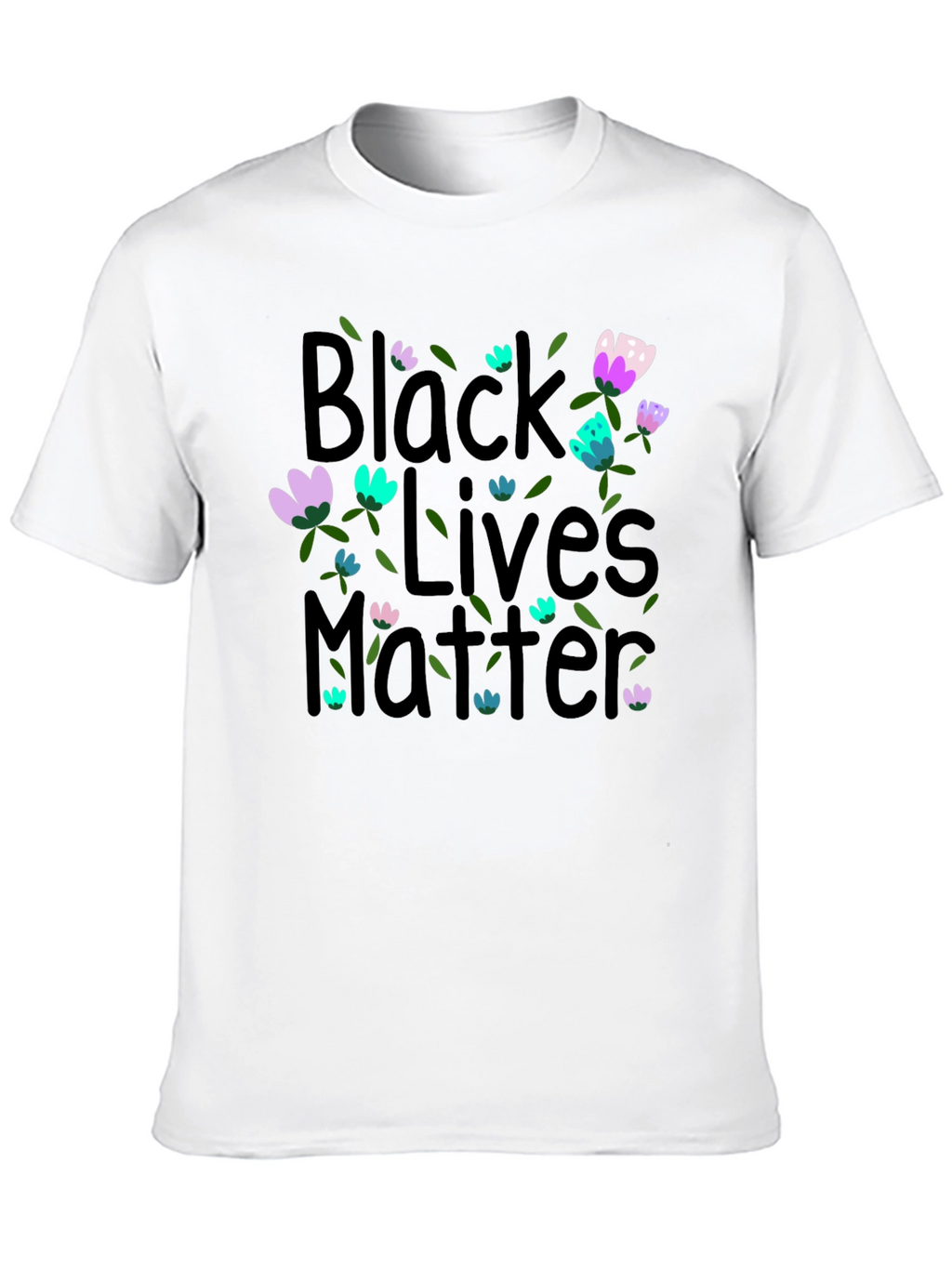 Black Lives Matter Floral T-Shirt - Black Unisex