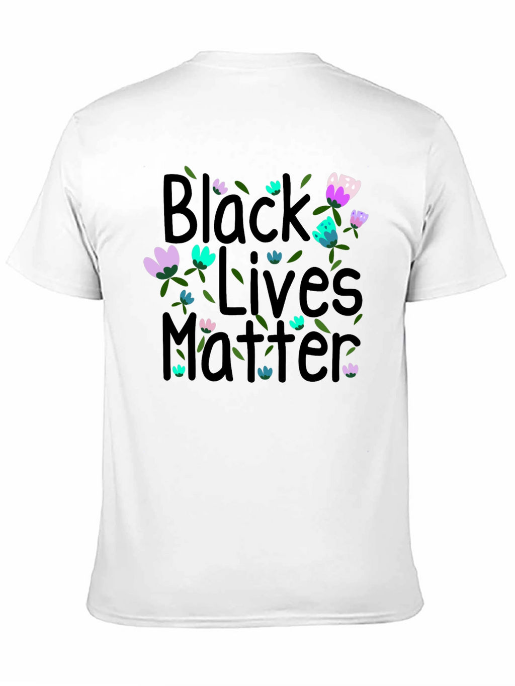 Black Lives Matter Floral T-Shirt - Black Unisex
