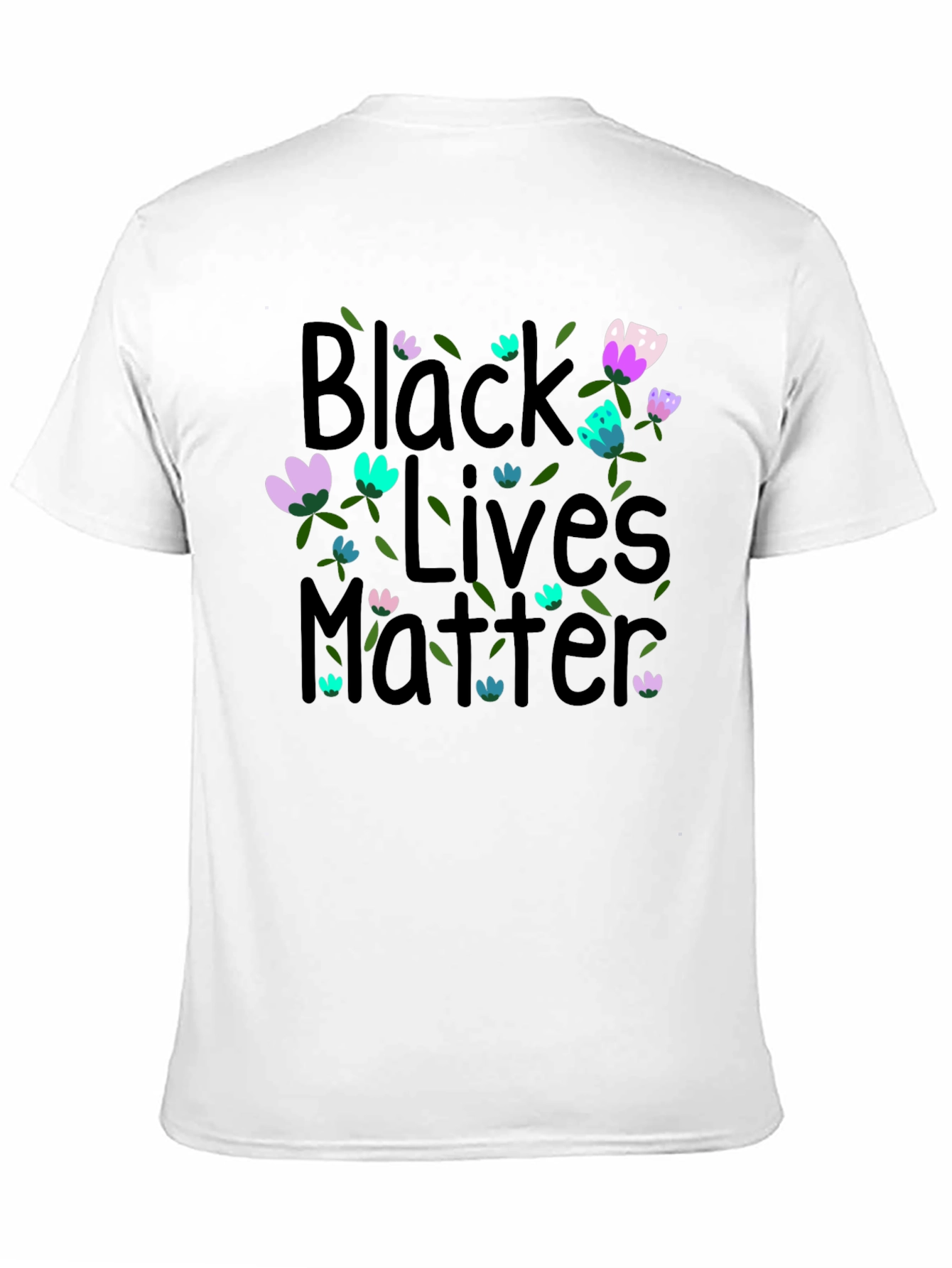 Black Lives Matter Floral T-Shirt - Black Unisex