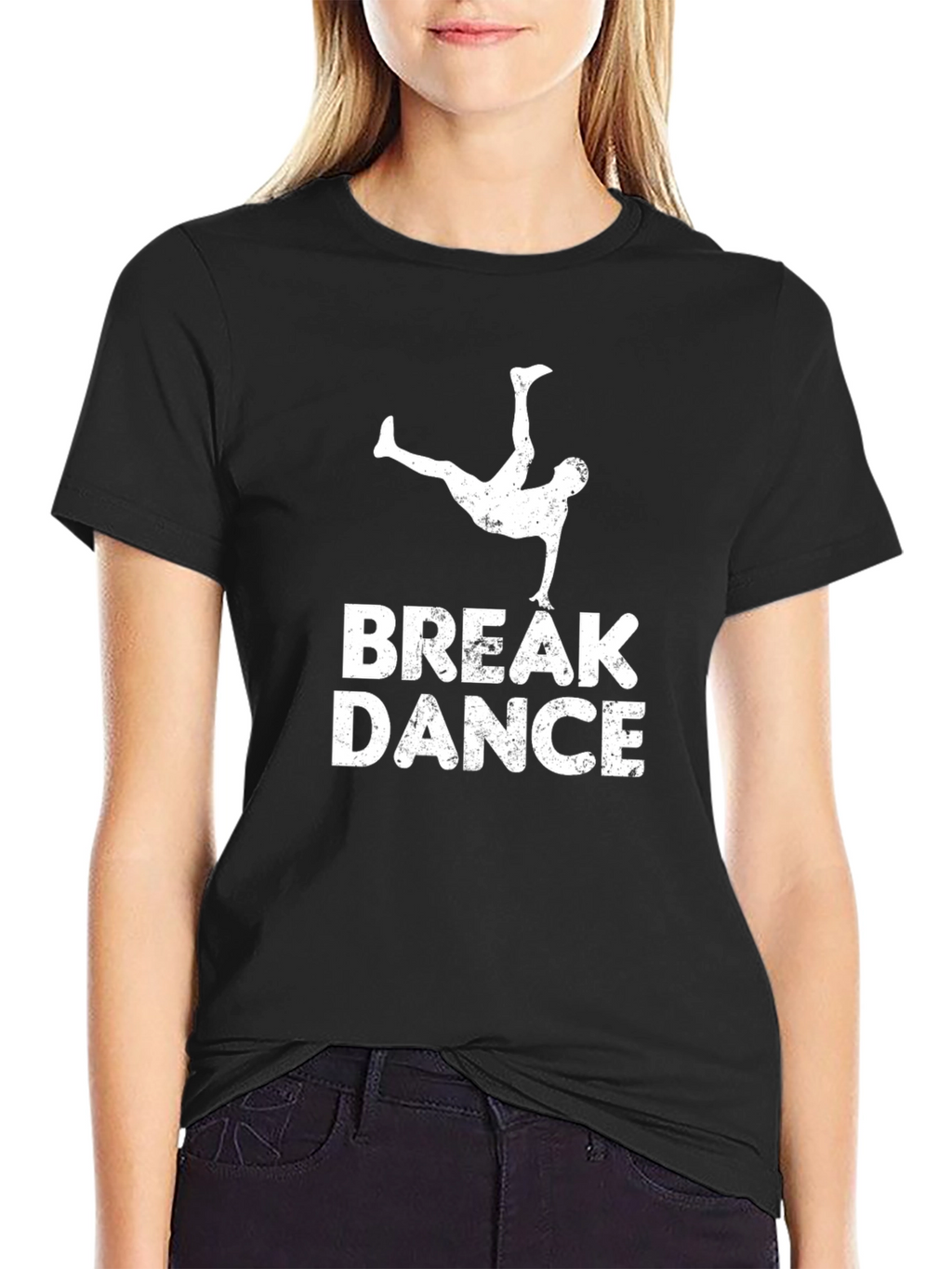 Break Dance Graphic T-Shirt - Black Cotton Tee