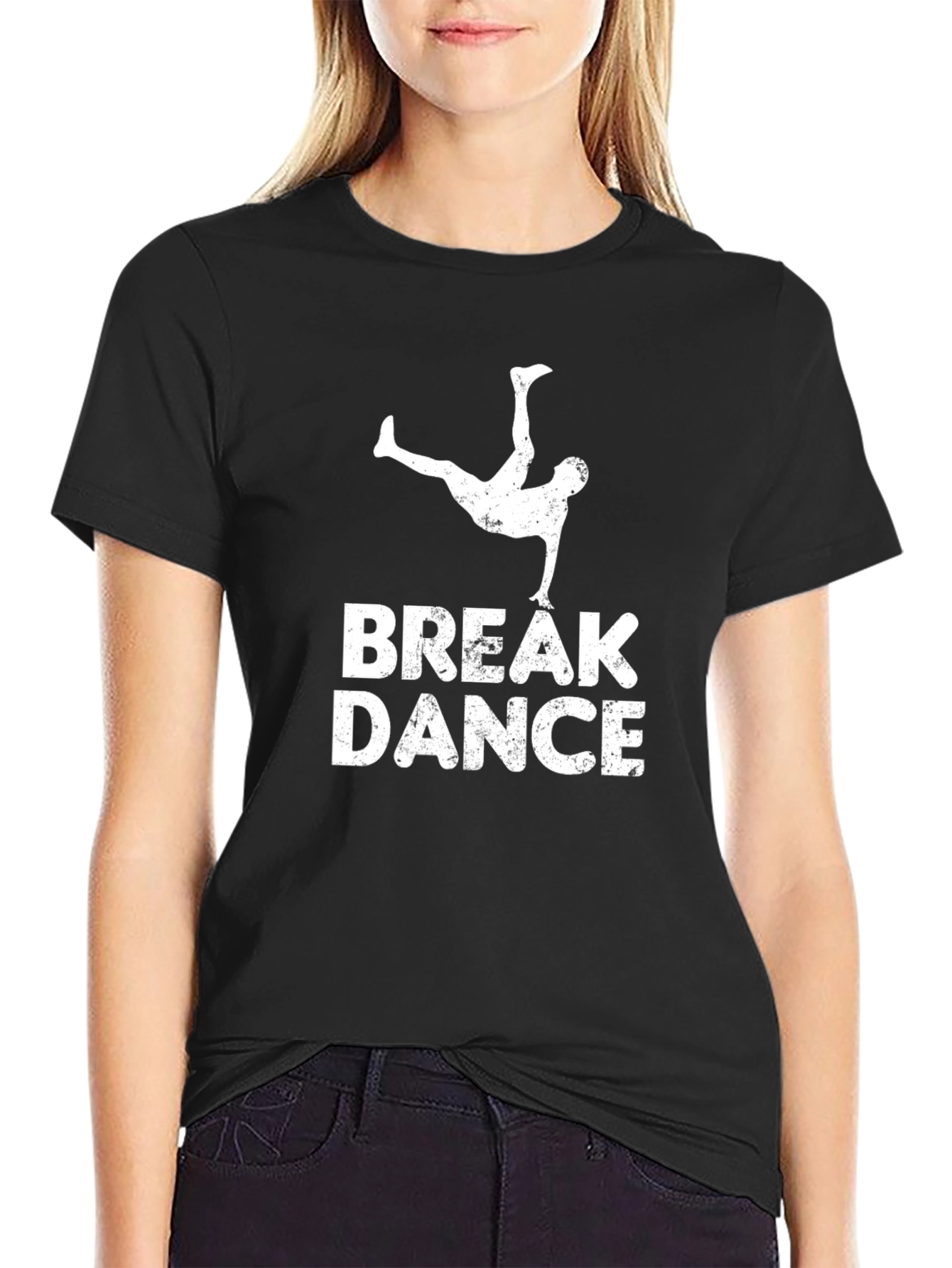 Break Dance Graphic T-Shirt - Black Cotton Tee