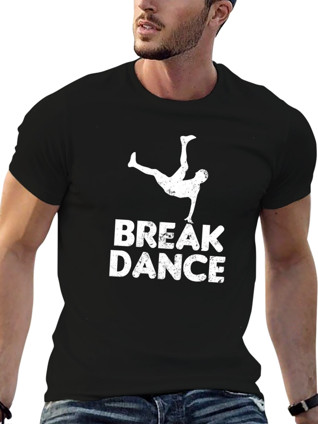 Break Dance Graphic T-Shirt - Black Cotton Tee