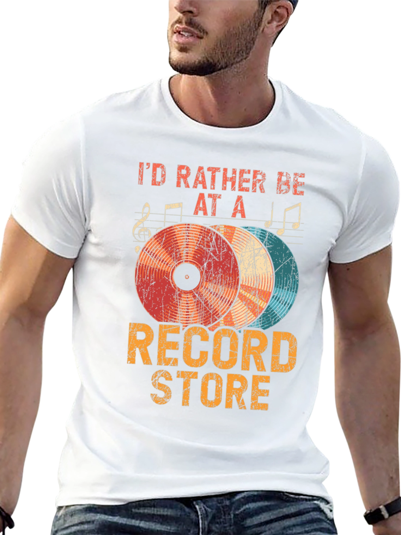 Id Rather Be At A Record Store T-Shirt - Music Lover Gift