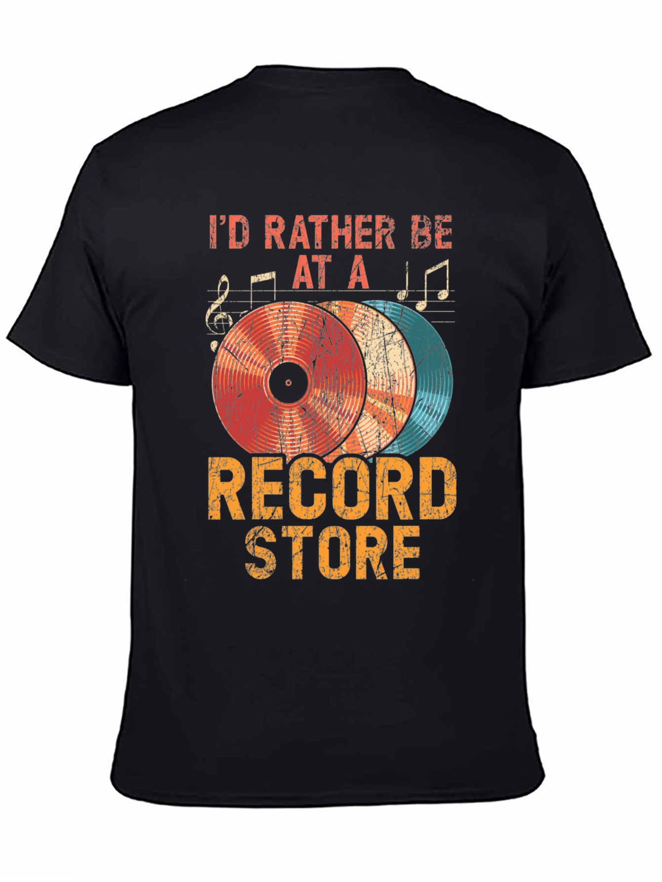 Id Rather Be At A Record Store T-Shirt - Music Lover Gift