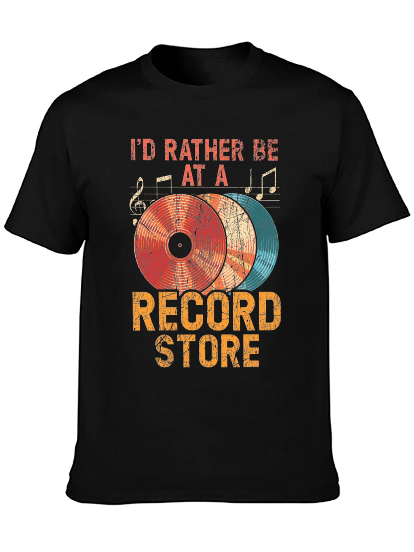Id Rather Be At A Record Store T-Shirt - Music Lover Gift