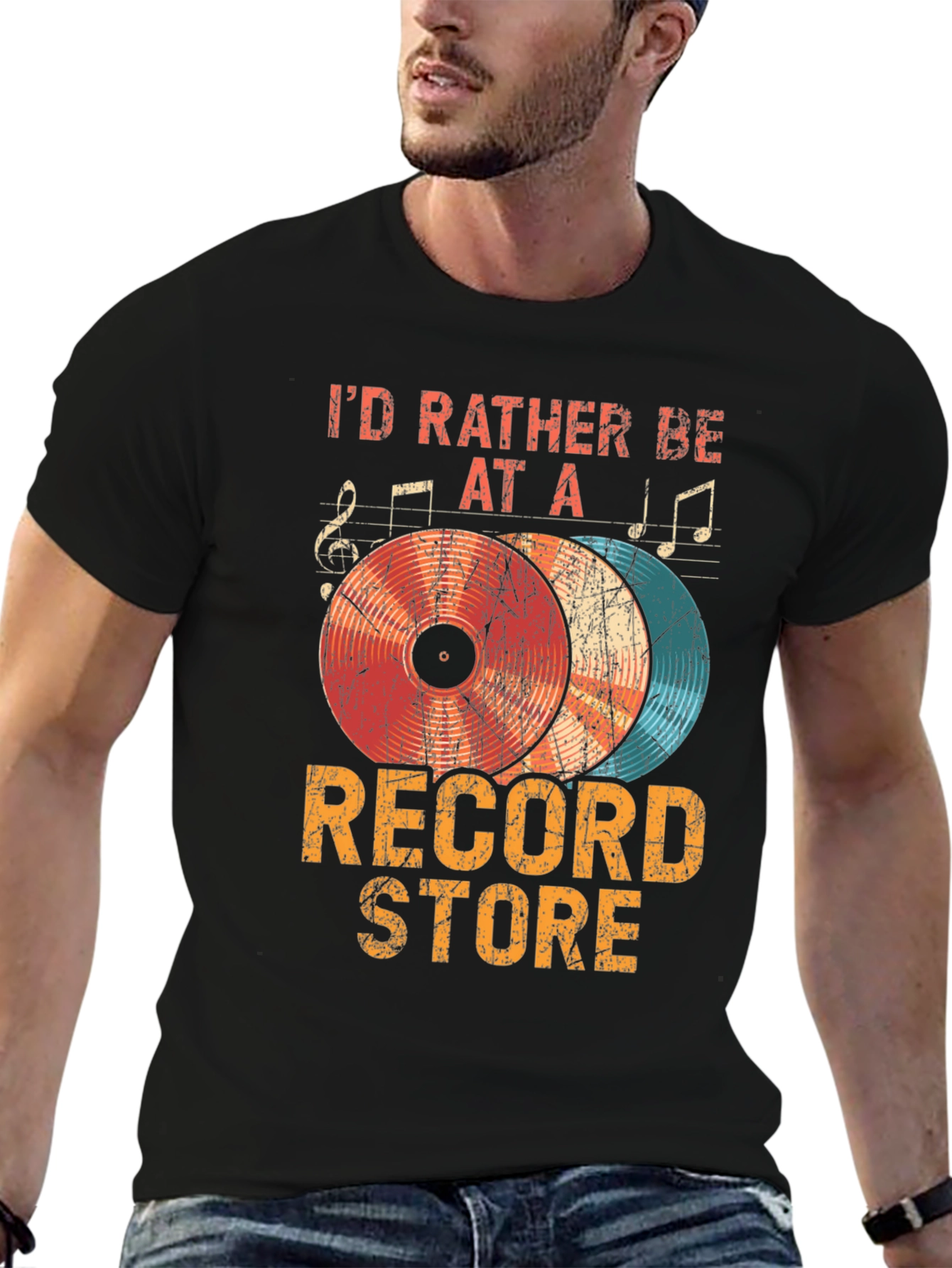 Id Rather Be At A Record Store T-Shirt - Music Lover Gift
