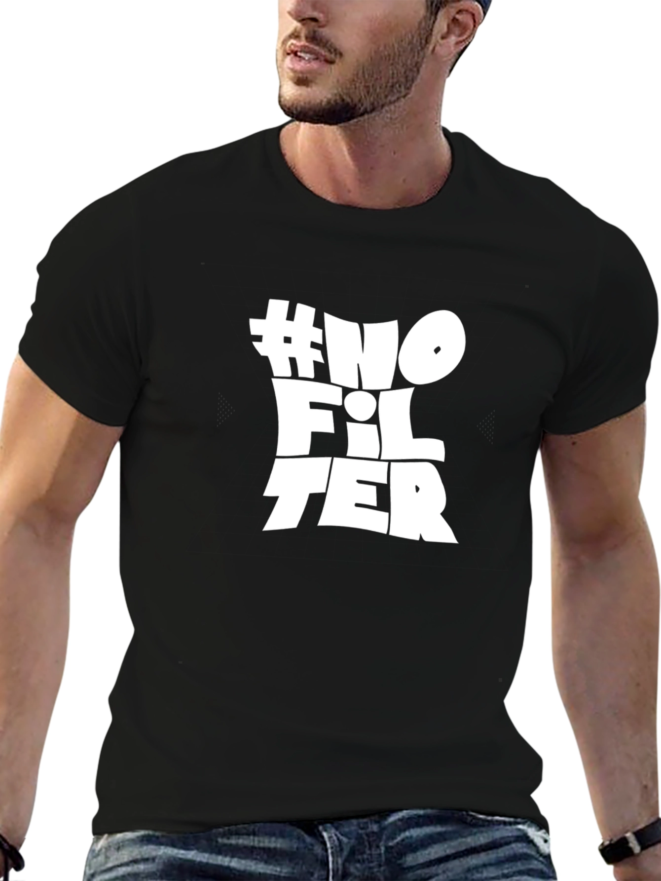 No Filter Black Graphic Tee