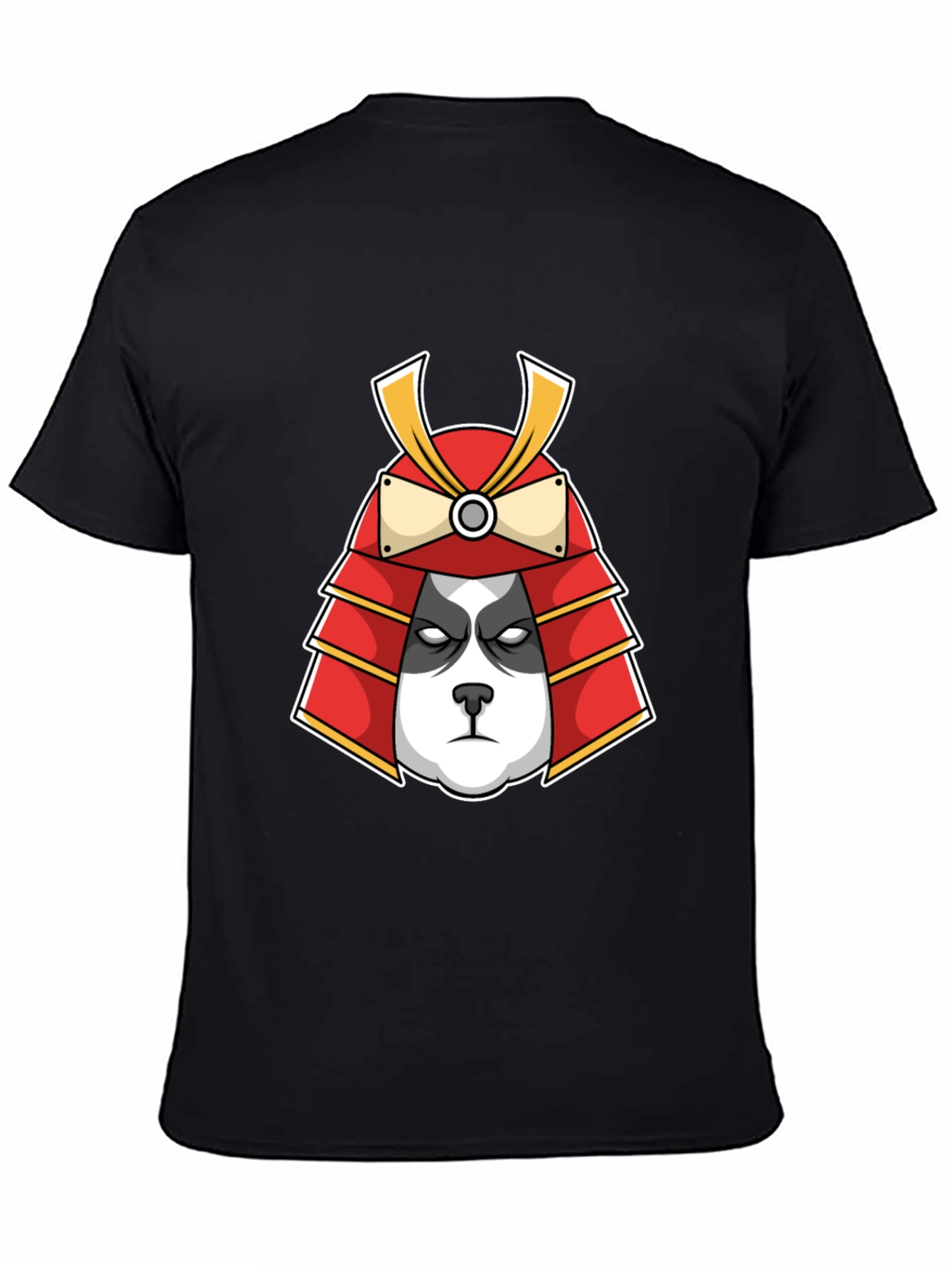 Panda Samurai Graphic Tee - Black Cotton T-Shirt