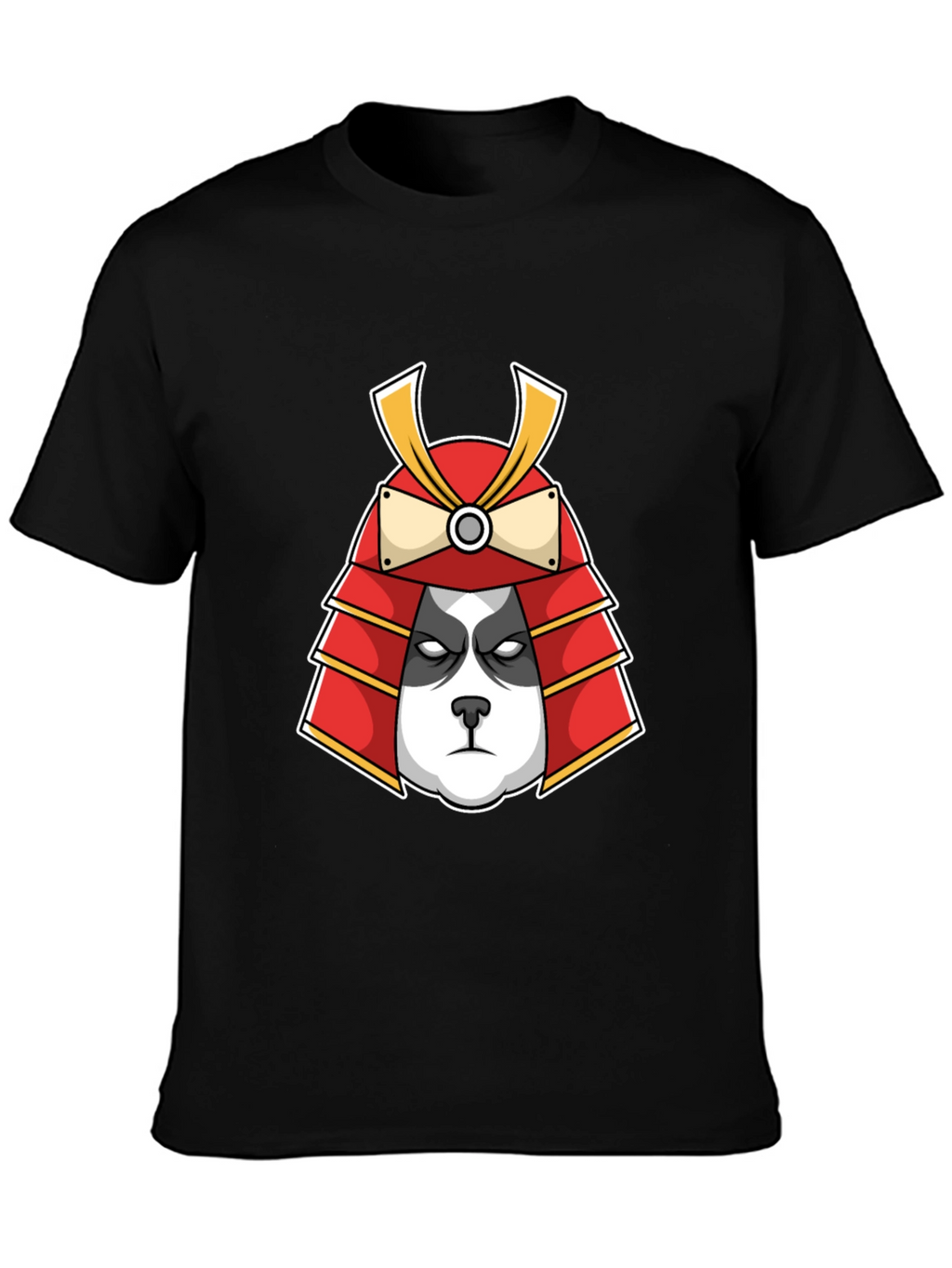 Panda Samurai Graphic Tee - Black Cotton T-Shirt