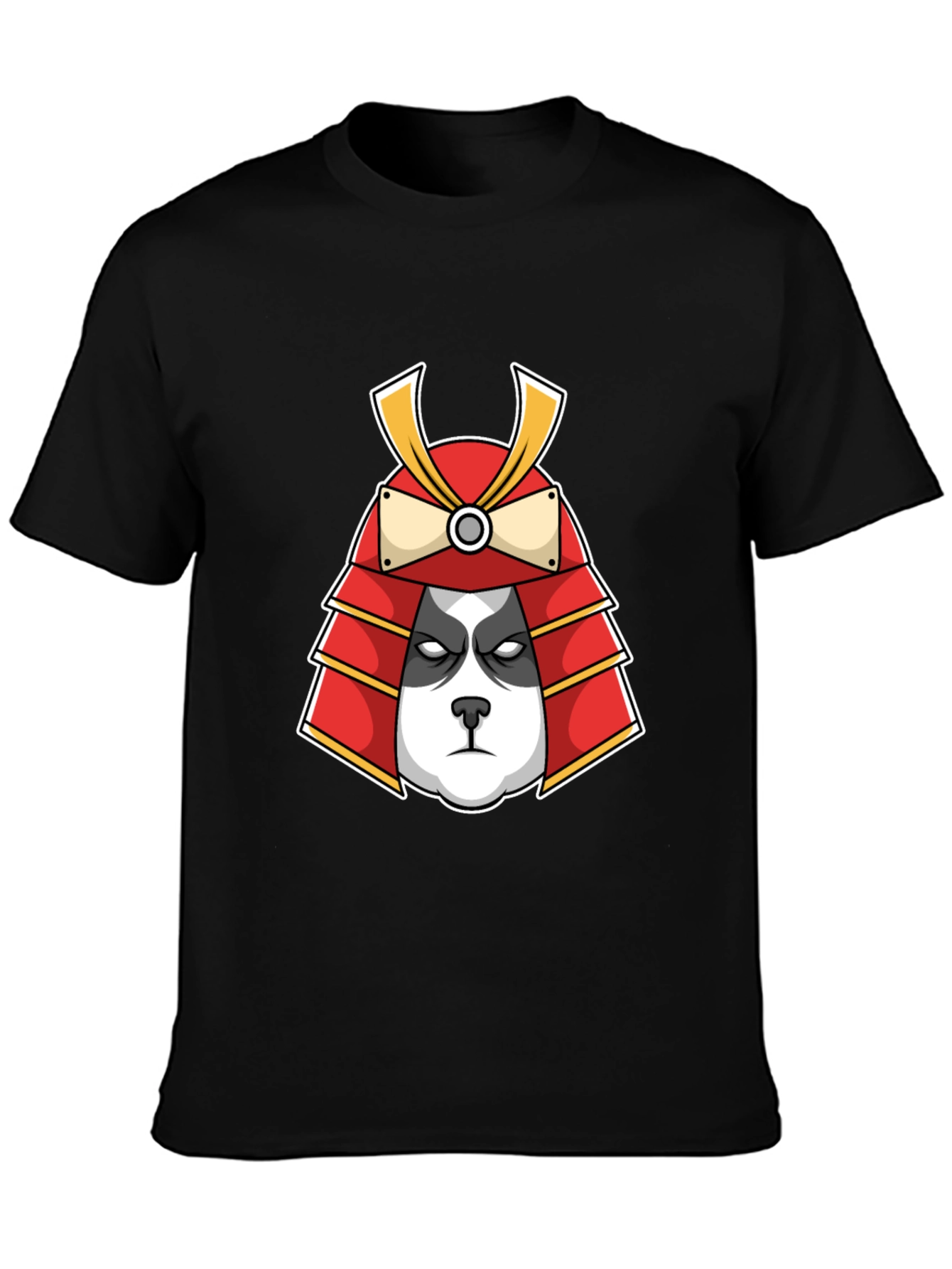 Panda Samurai Graphic Tee - Black Cotton T-Shirt
