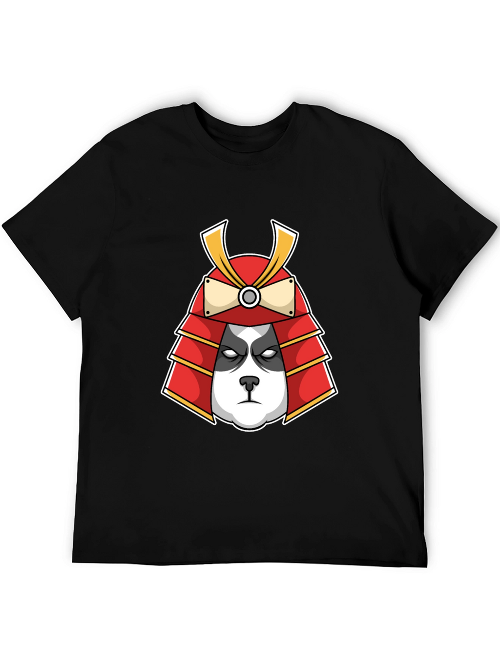 Panda Samurai Graphic Tee - Black Cotton T-Shirt