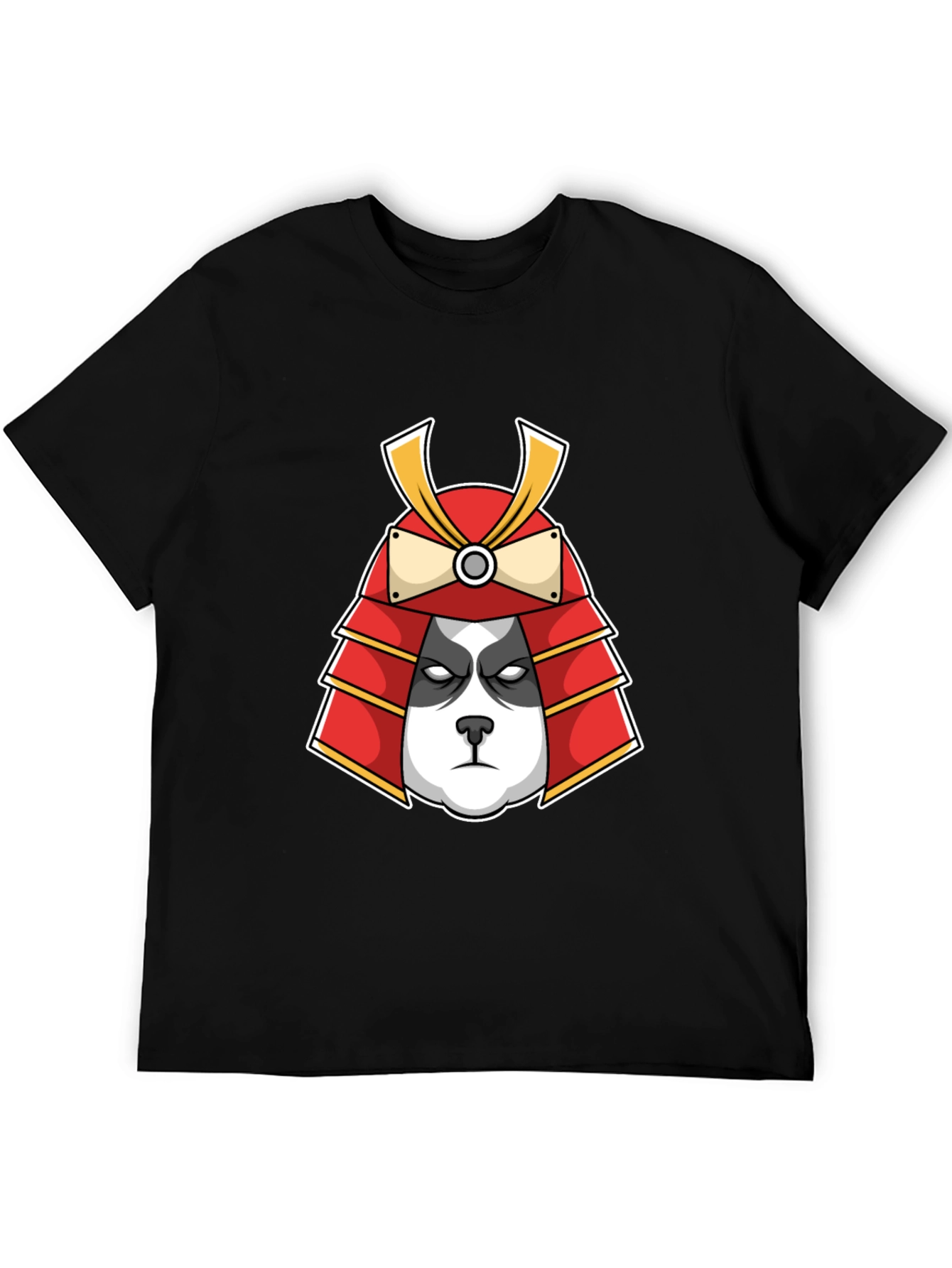 Panda Samurai Graphic Tee - Black Cotton T-Shirt