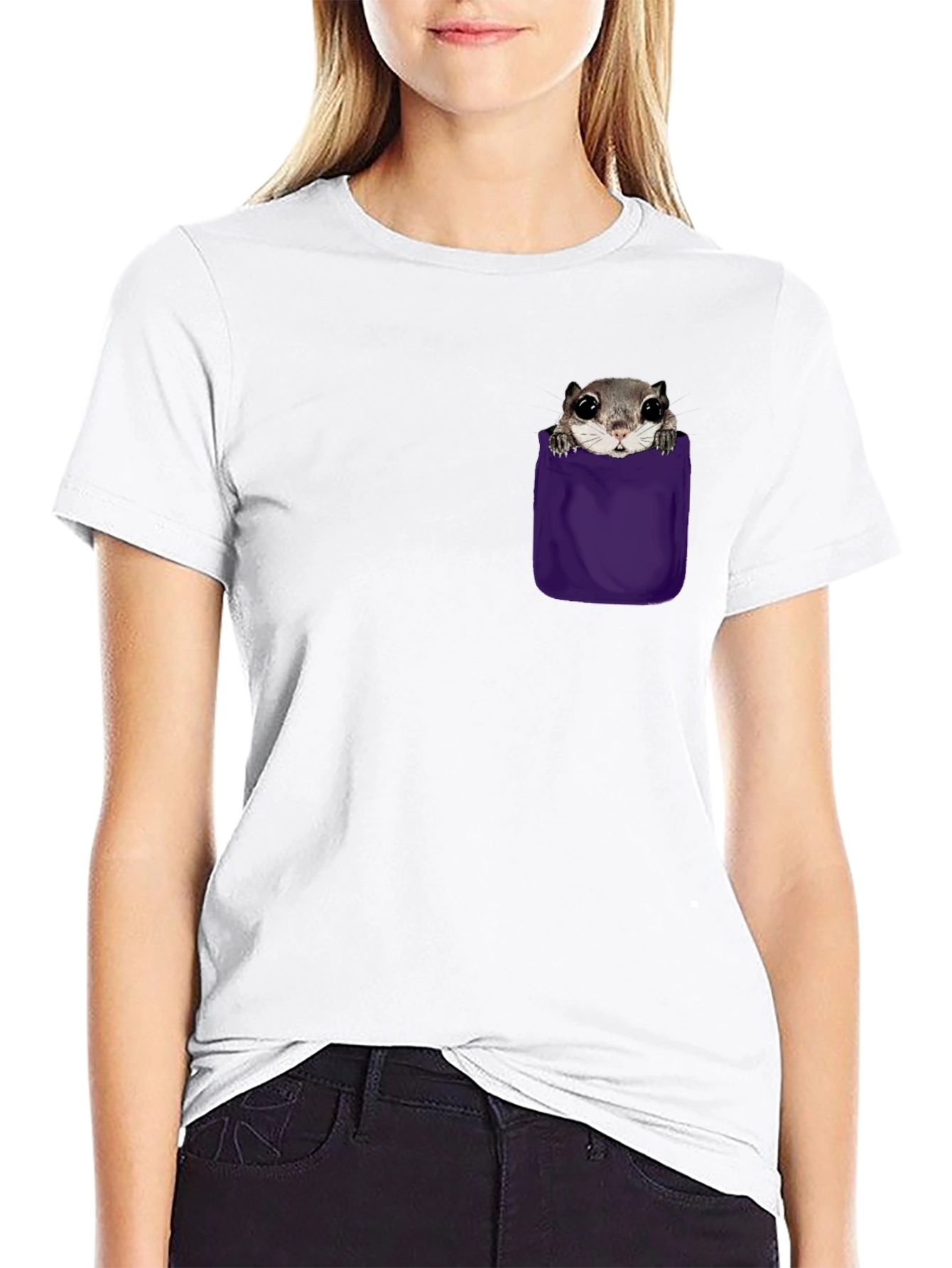 Squirrel Pocket T-Shirt - Cute Graphic Tee
