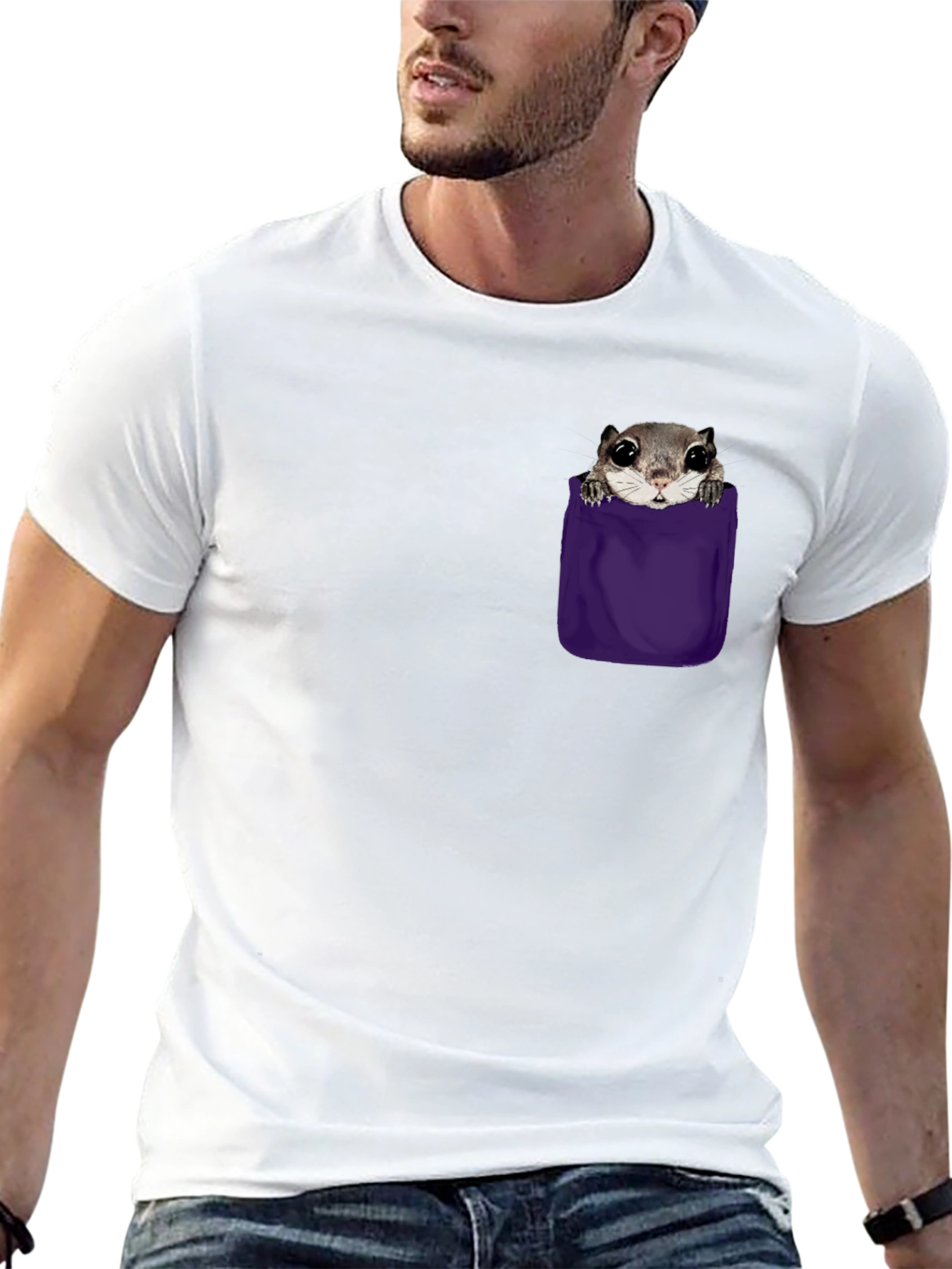 Squirrel Pocket T-Shirt - Cute Graphic Tee