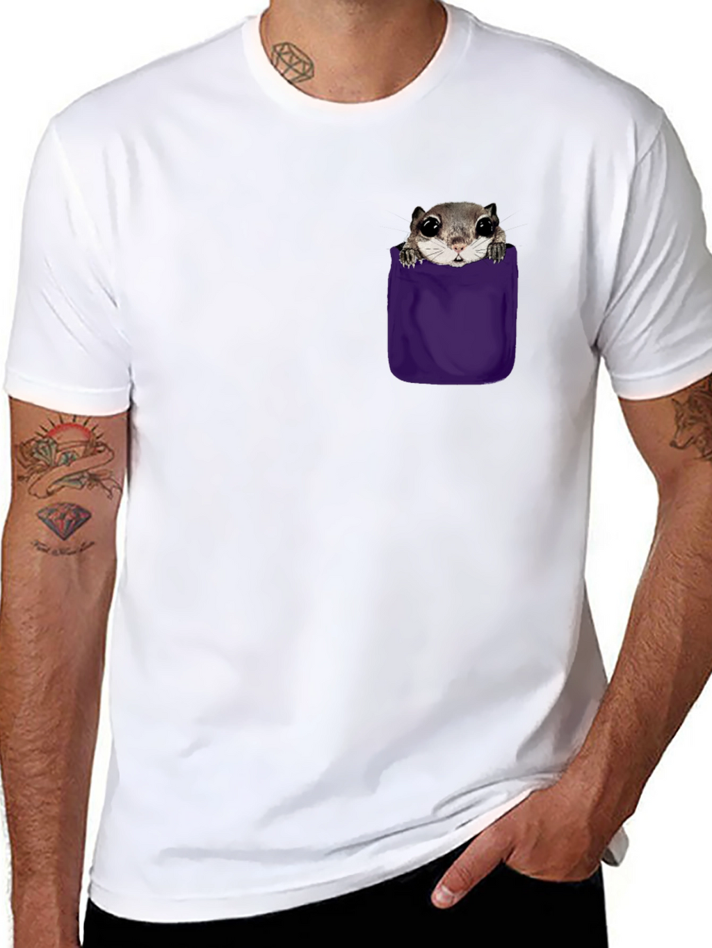 Squirrel Pocket T-Shirt - Cute Graphic Tee