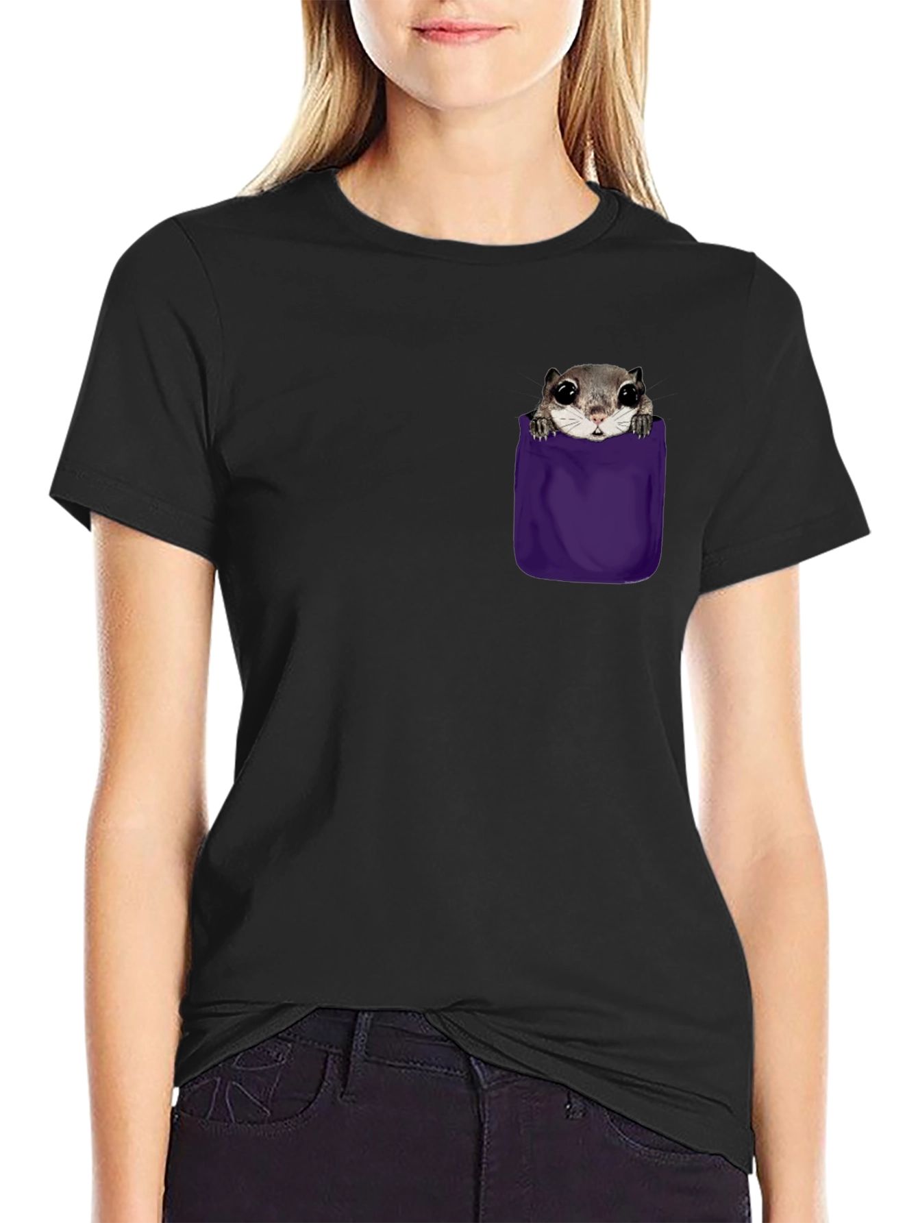 Squirrel Pocket T-Shirt - Cute Graphic Tee
