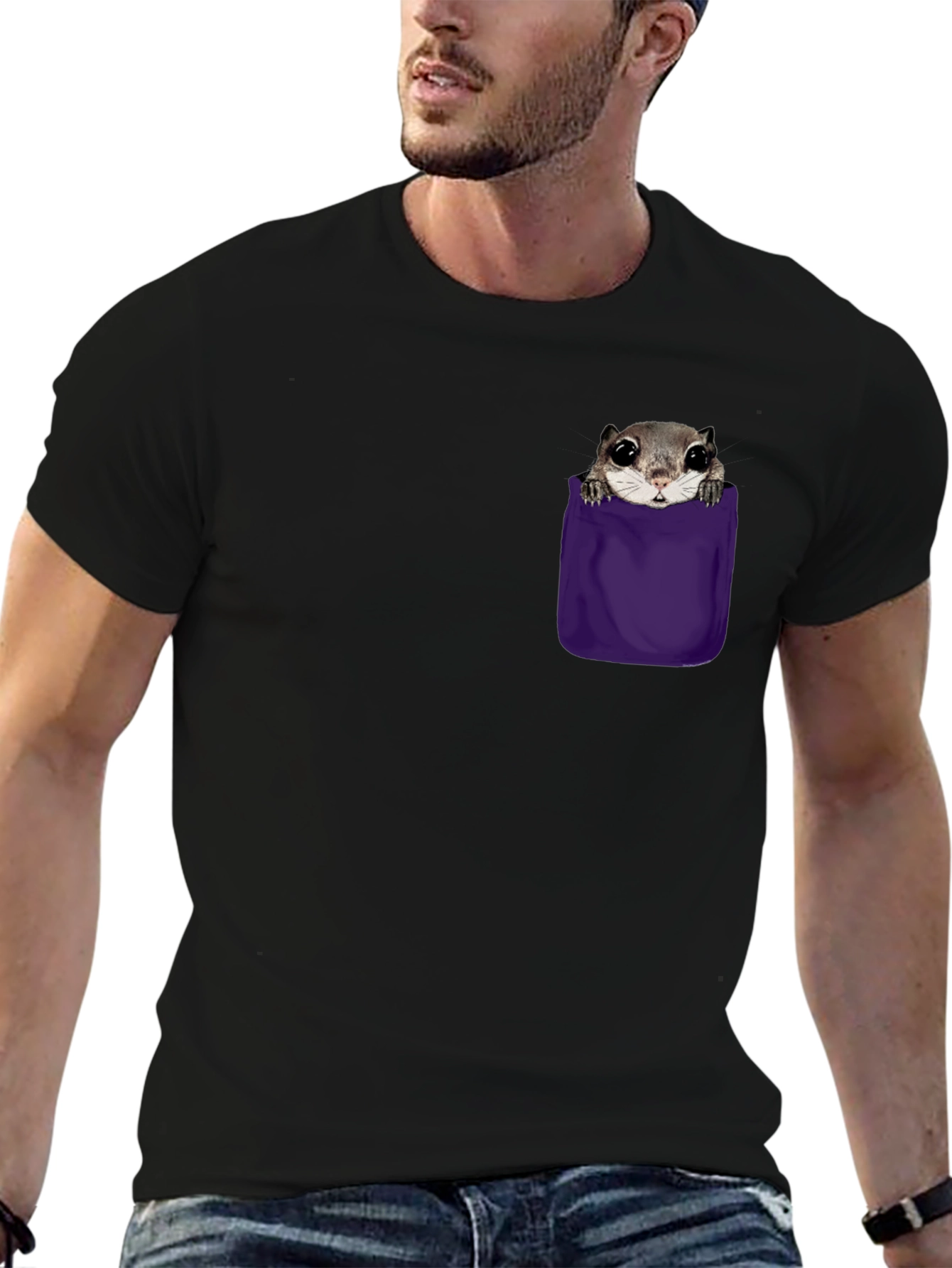 Squirrel Pocket T-Shirt - Cute Graphic Tee