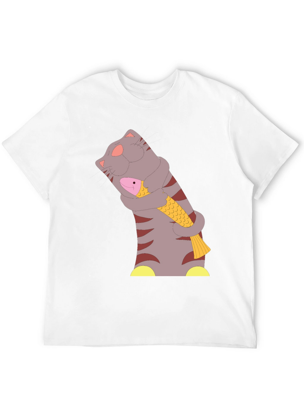 Cat & Fish T-Shirt - Funny Graphic Tee
