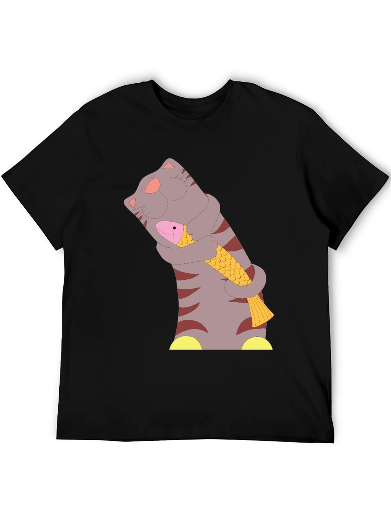 Cat & Fish T-Shirt - Funny Graphic Tee