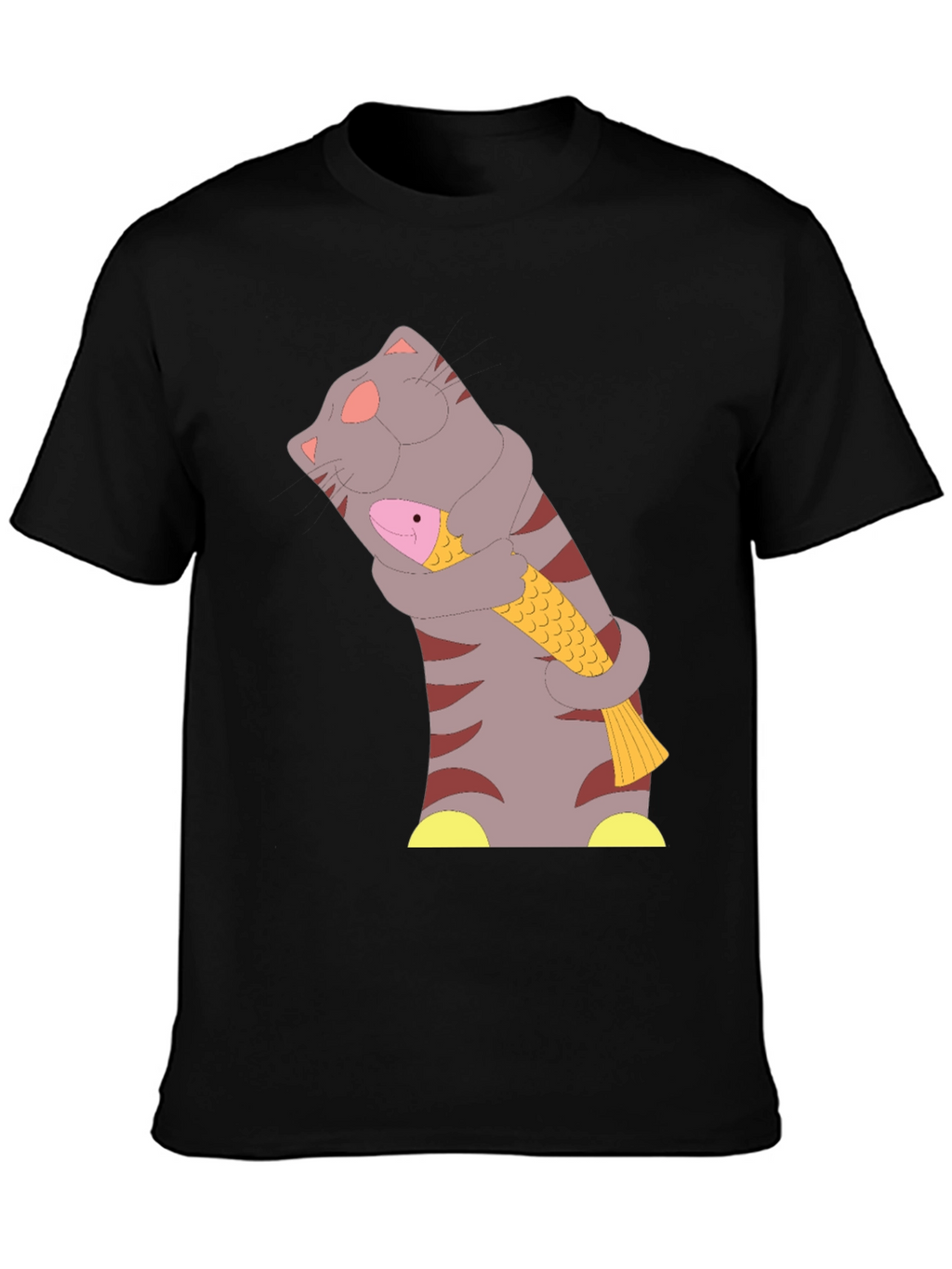 Cat & Fish T-Shirt - Funny Graphic Tee