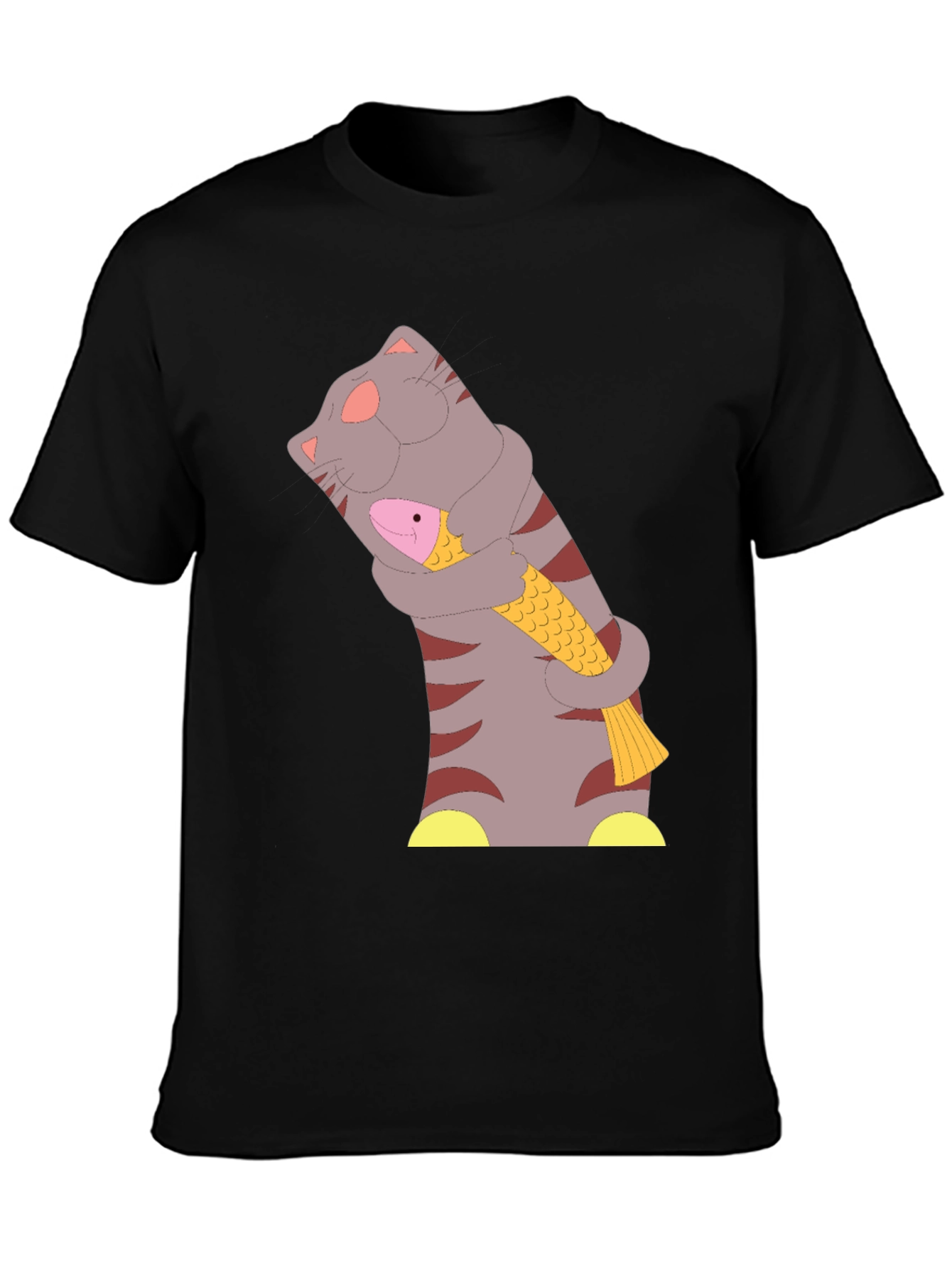 Cat & Fish T-Shirt - Funny Graphic Tee