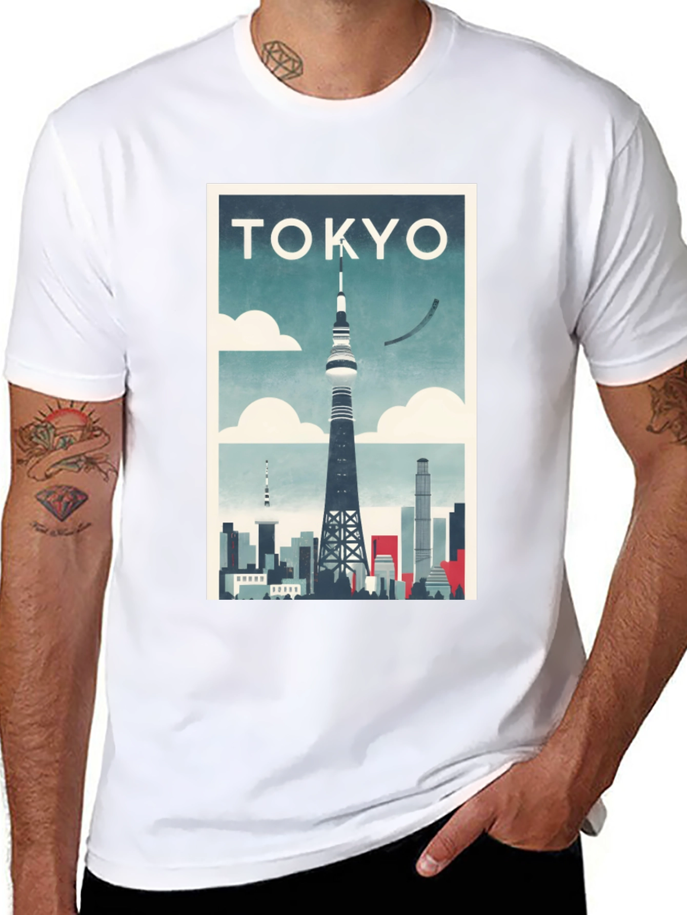 Tokyo Tower Skyline Graphic T-Shirt