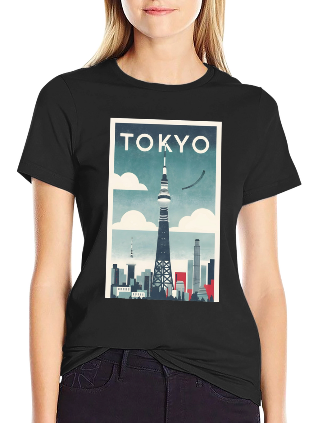 Tokyo Tower Skyline Graphic T-Shirt