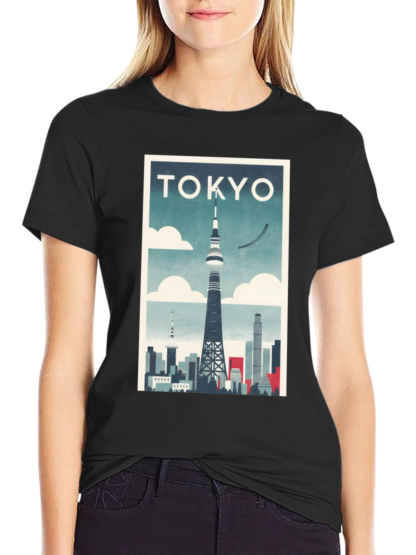 Tokyo Tower Skyline Graphic T-Shirt