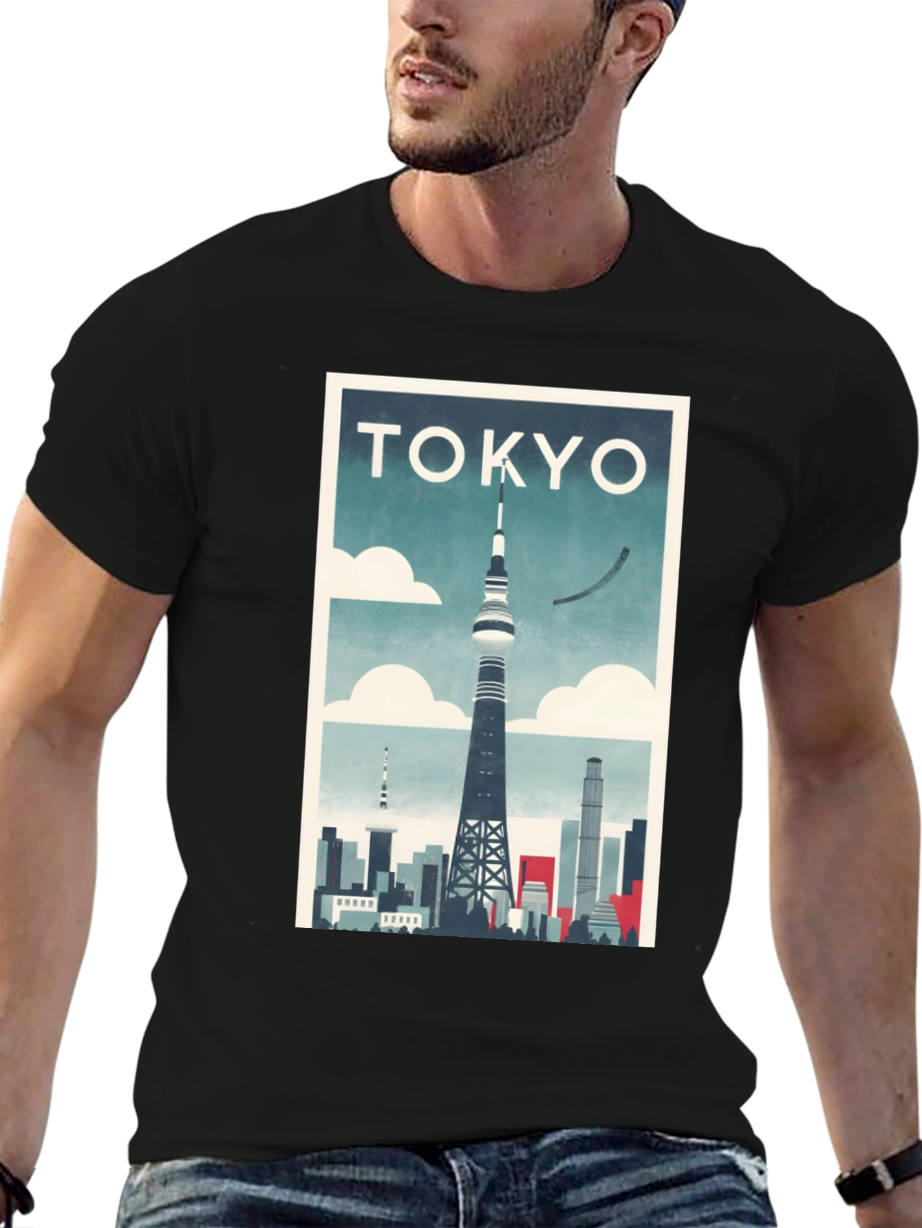 Tokyo Tower Skyline Graphic T-Shirt