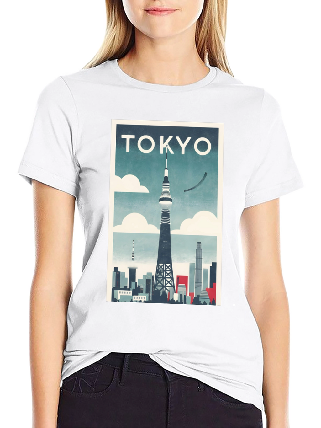 Tokyo Tower Skyline Graphic T-Shirt