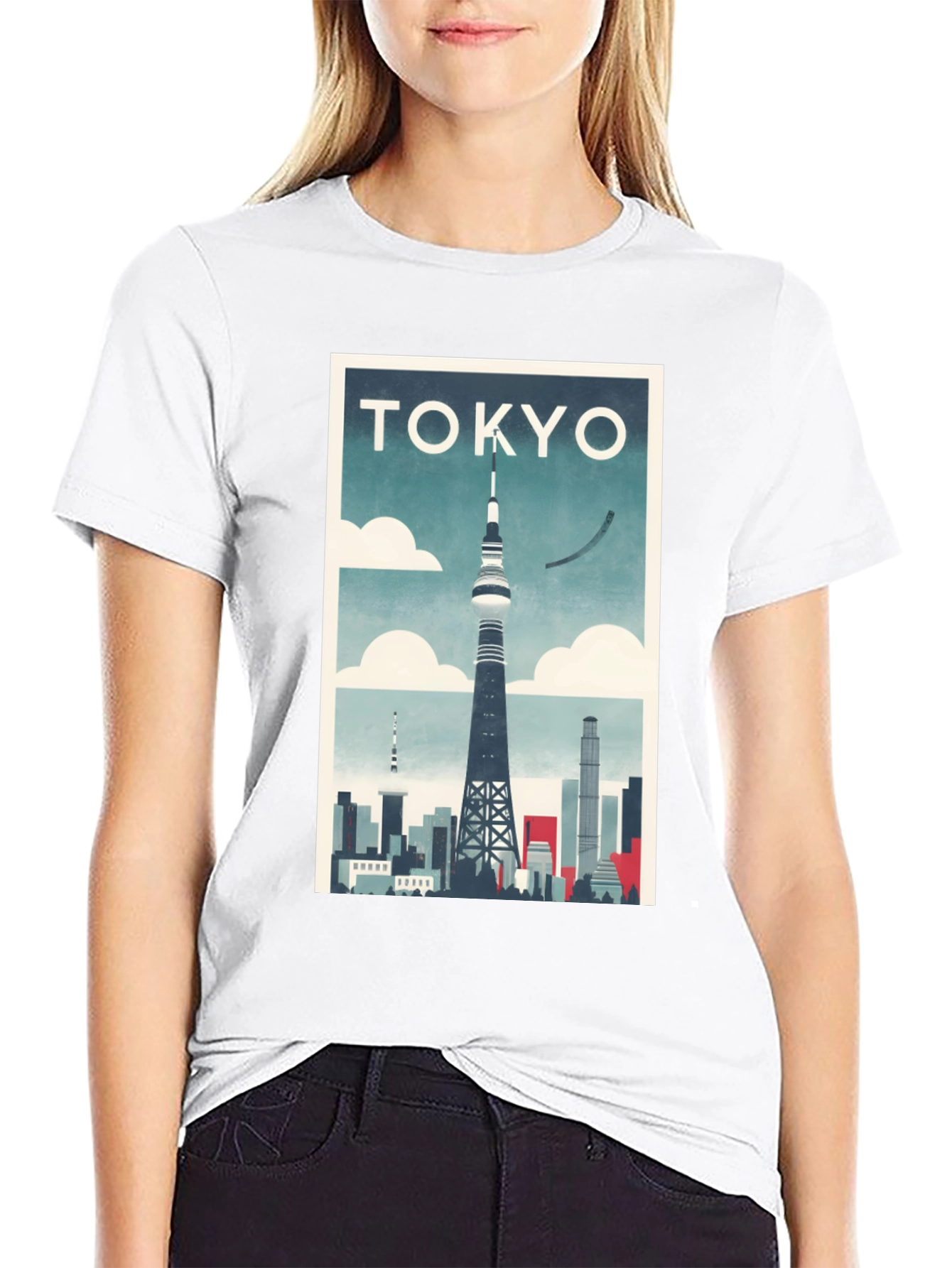 Tokyo Tower Skyline Graphic T-Shirt