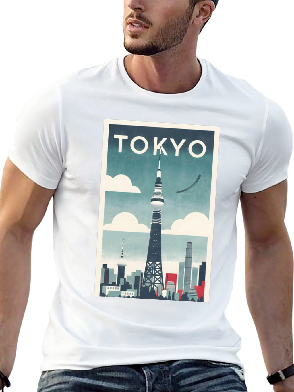 Tokyo Tower Skyline Graphic T-Shirt