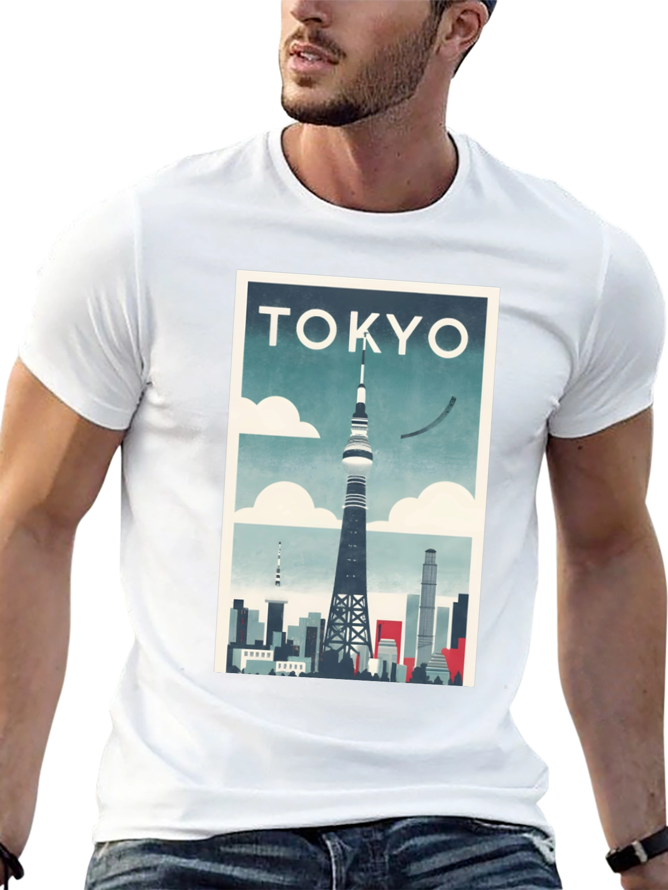 Tokyo Tower Skyline Graphic T-Shirt