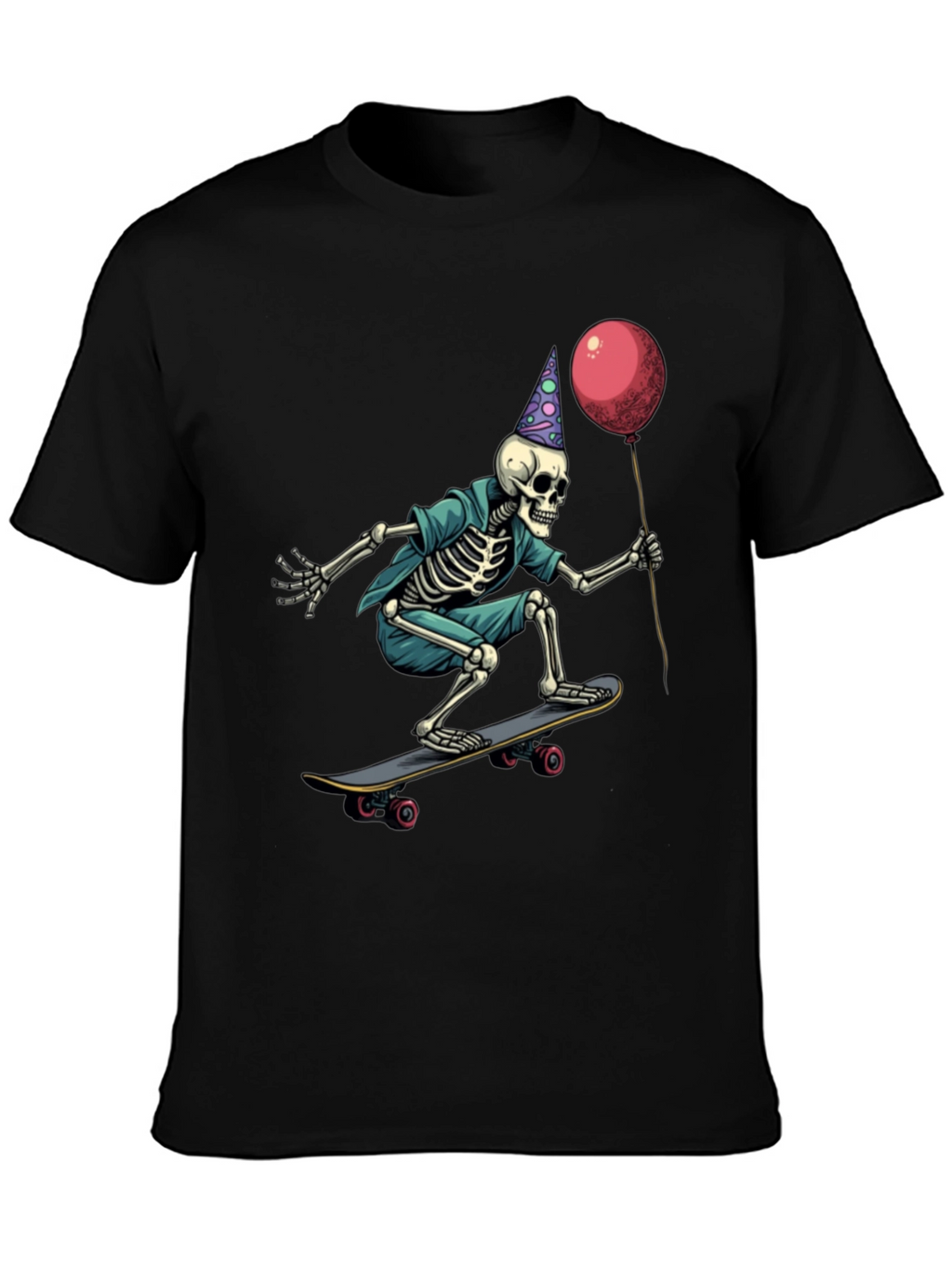 Skateboarding Skeleton Birthday T-Shirt