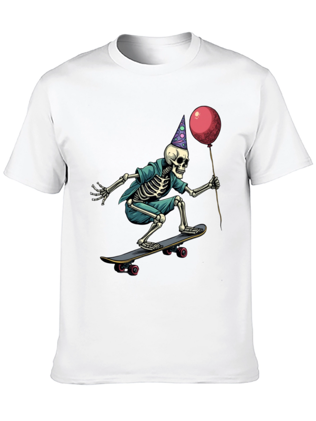 Skateboarding Skeleton Birthday T-Shirt