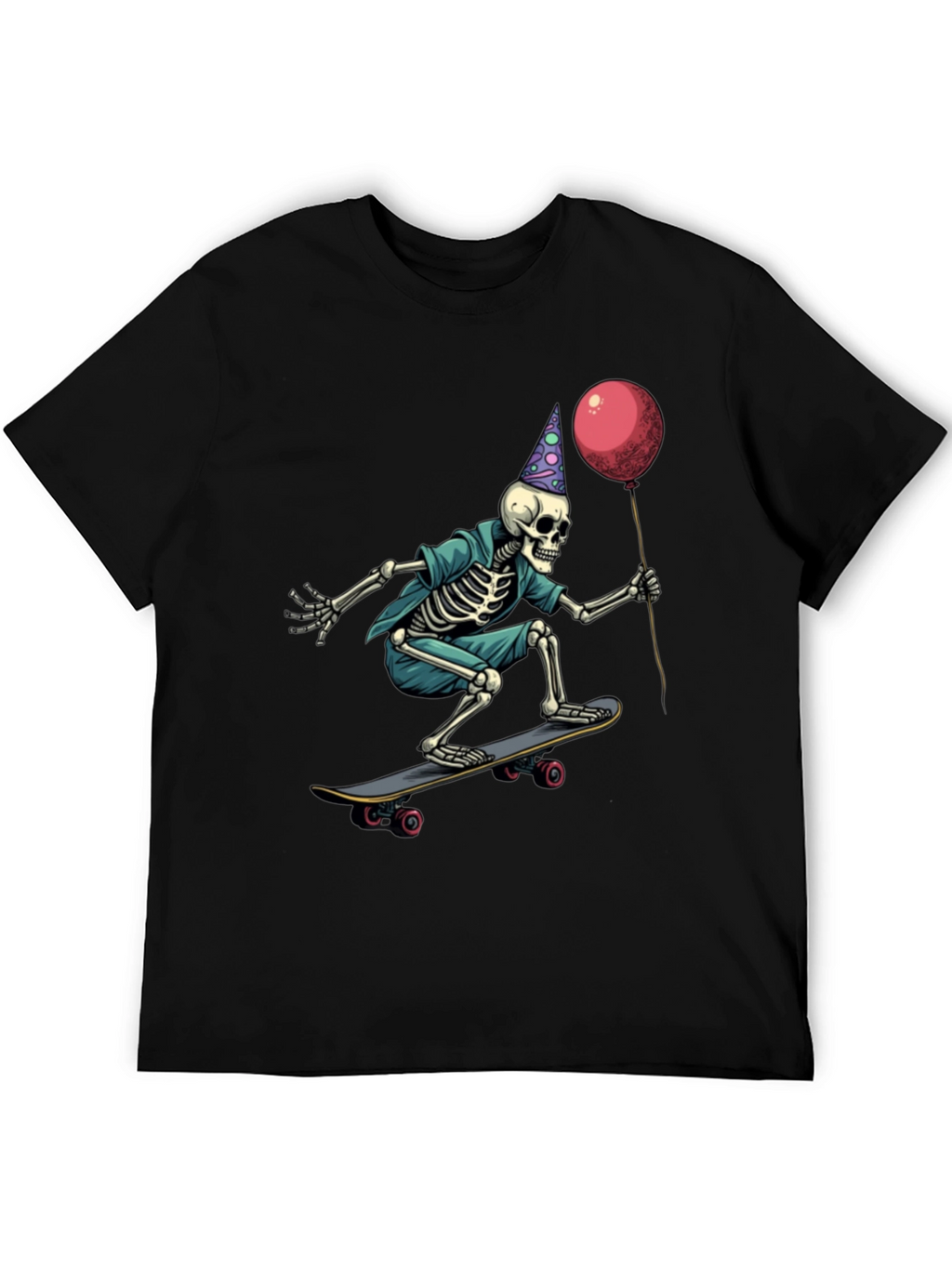 Skateboarding Skeleton Birthday T-Shirt