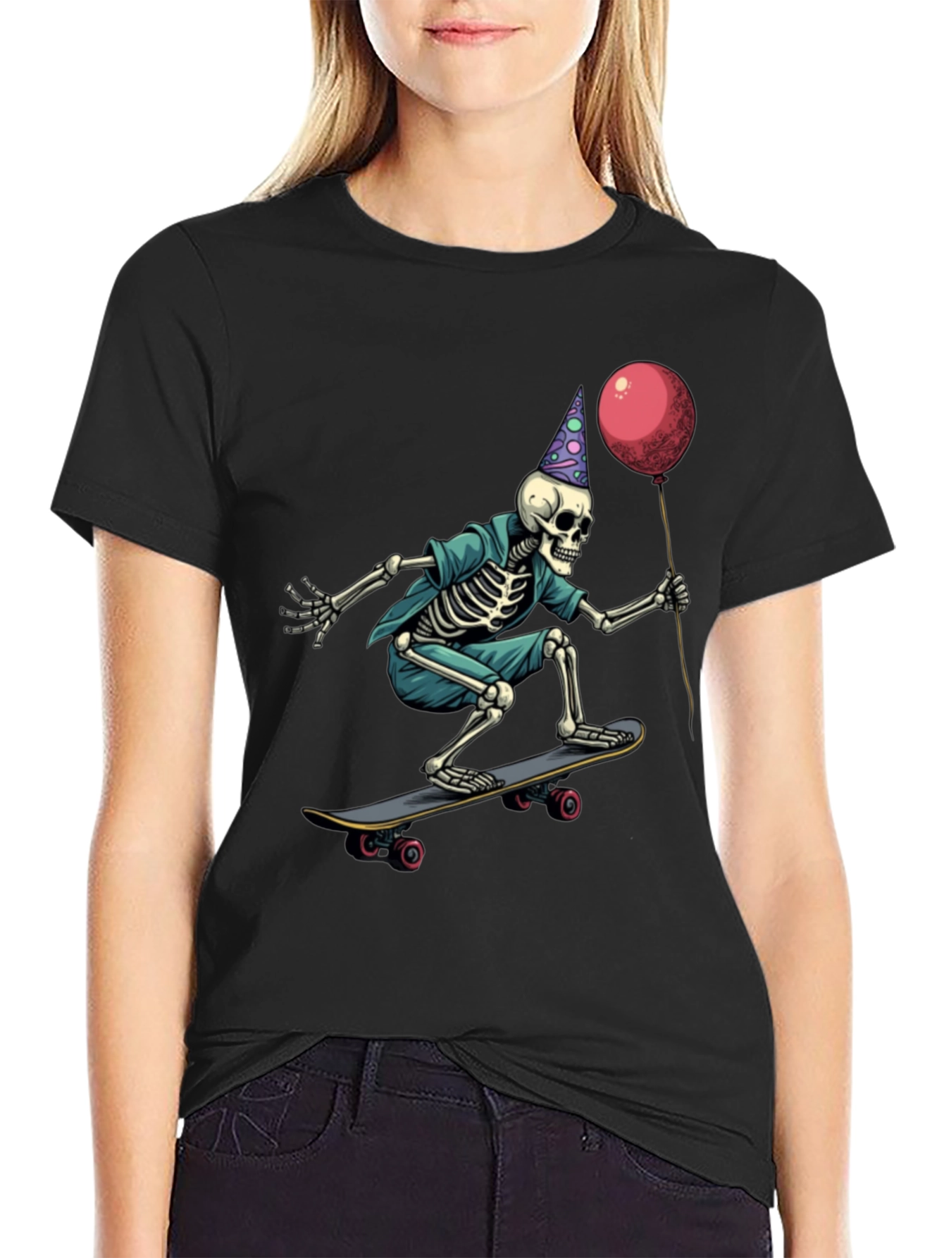 Skateboarding Skeleton Birthday T-Shirt
