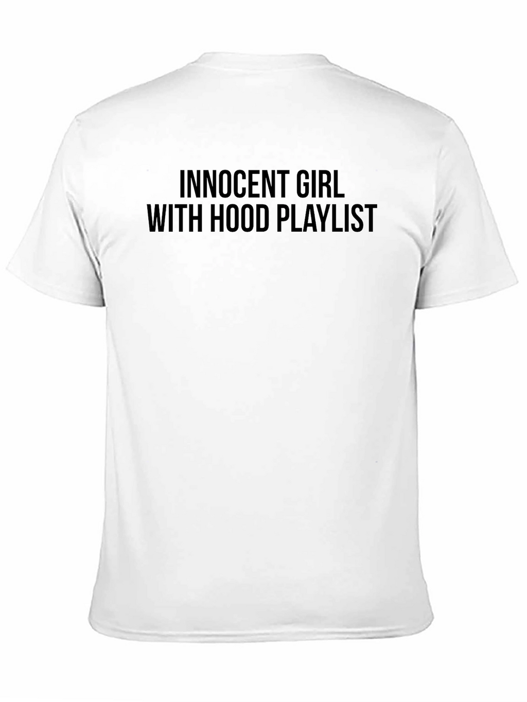 Innocent Girl with Hood Playlist Black T-Shirt