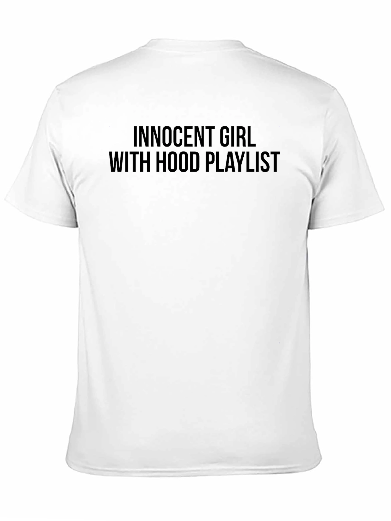 Innocent Girl with Hood Playlist Black T-Shirt
