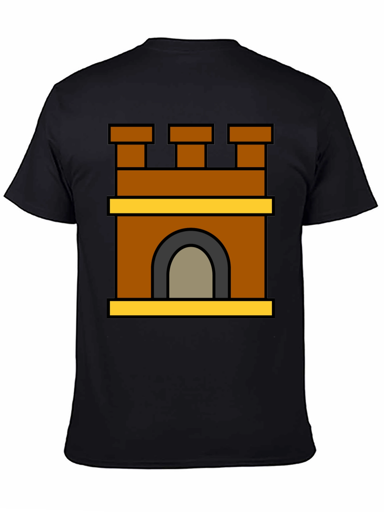Castle Tower Graphic T-Shirt - Stylish Black Tee