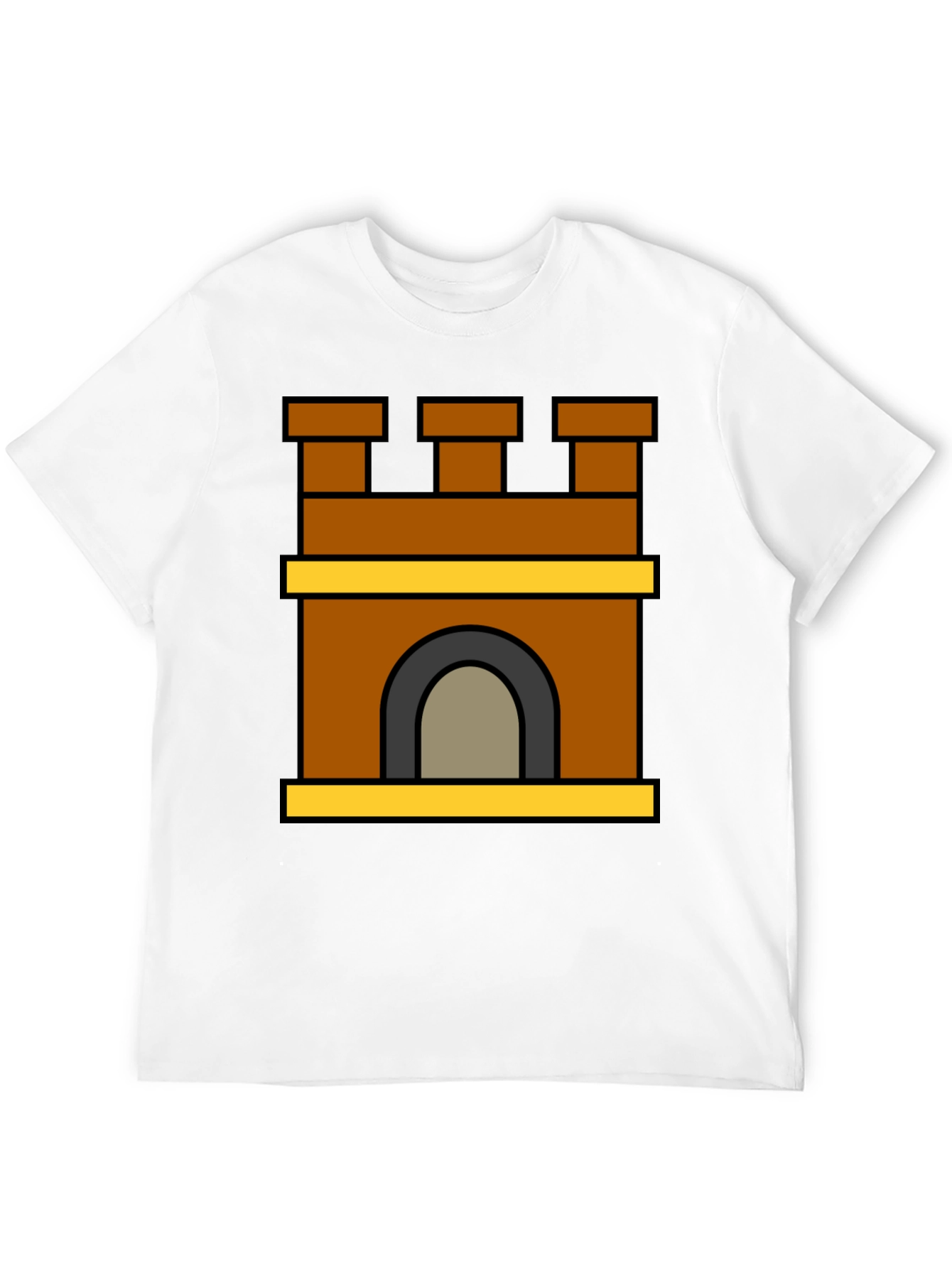 Castle Tower Graphic T-Shirt - Stylish Black Tee