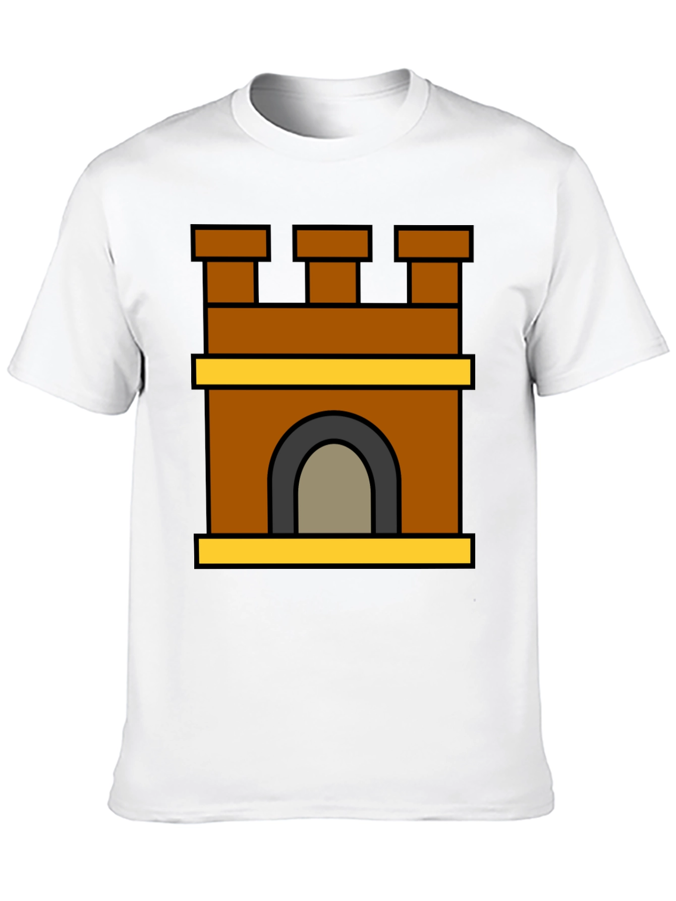 Castle Tower Graphic T-Shirt - Stylish Black Tee