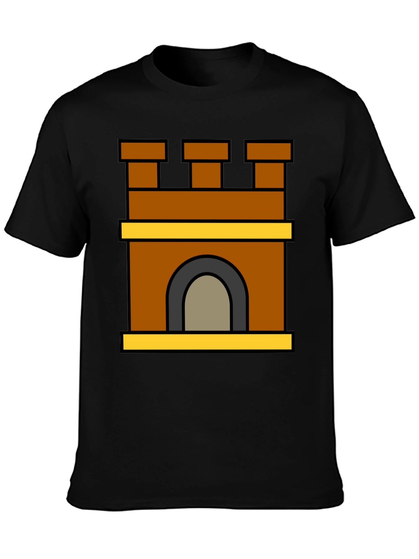 Castle Tower Graphic T-Shirt - Stylish Black Tee