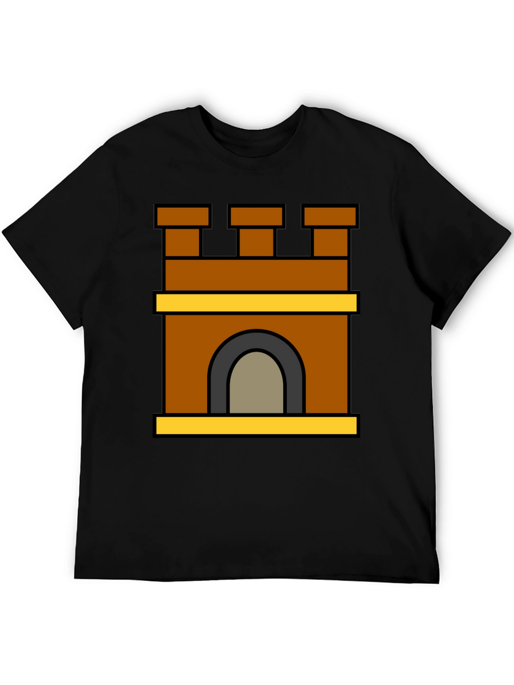 Castle Tower Graphic T-Shirt - Stylish Black Tee