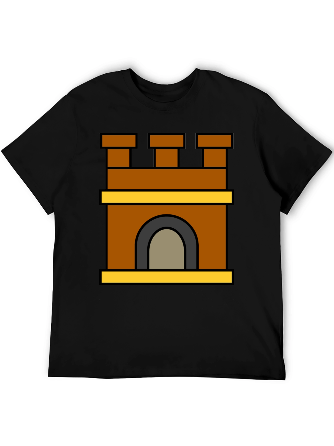 Castle Tower Graphic T-Shirt - Stylish Black Tee