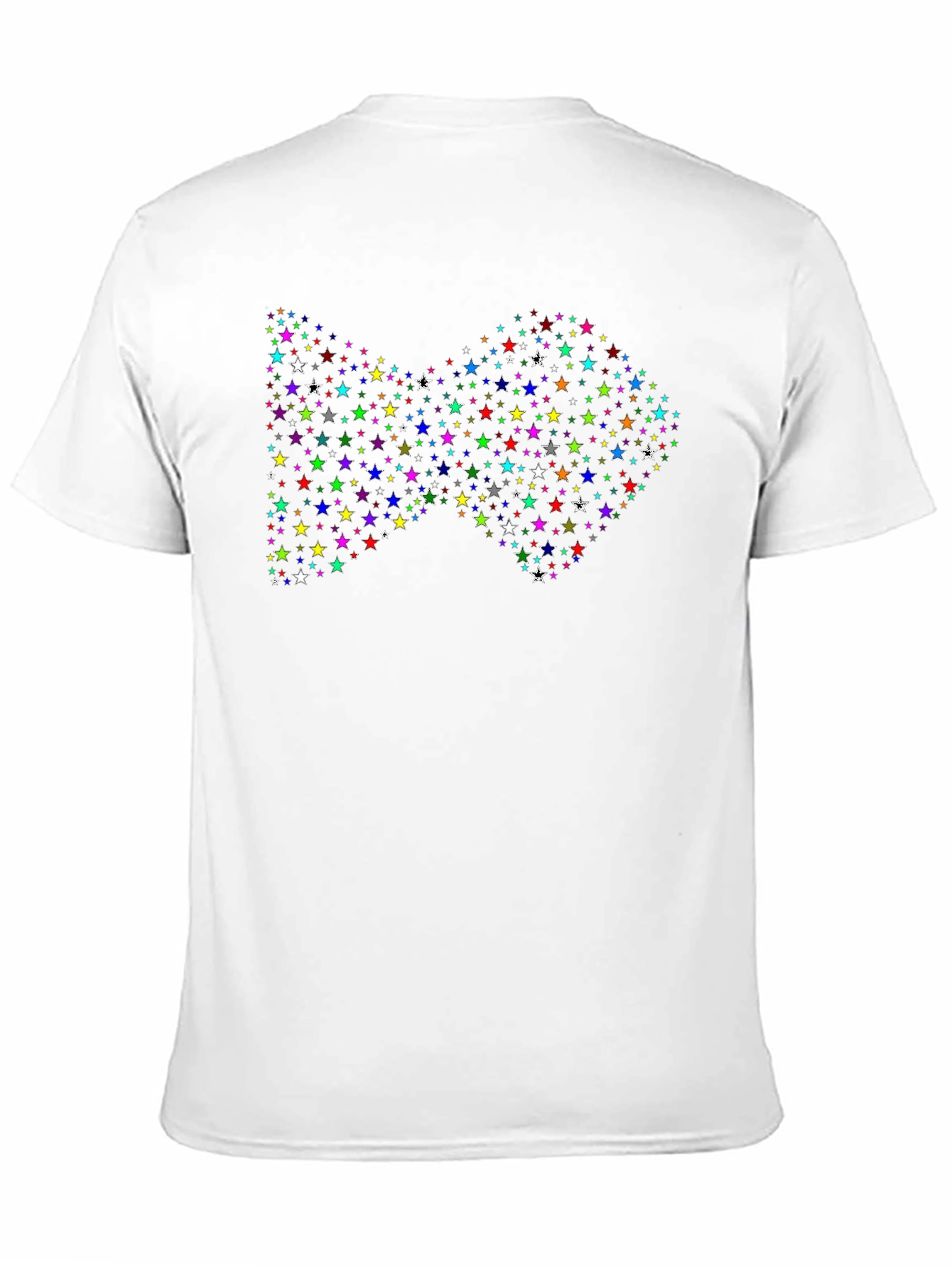 Star Pattern Black Crew Neck T-Shirt