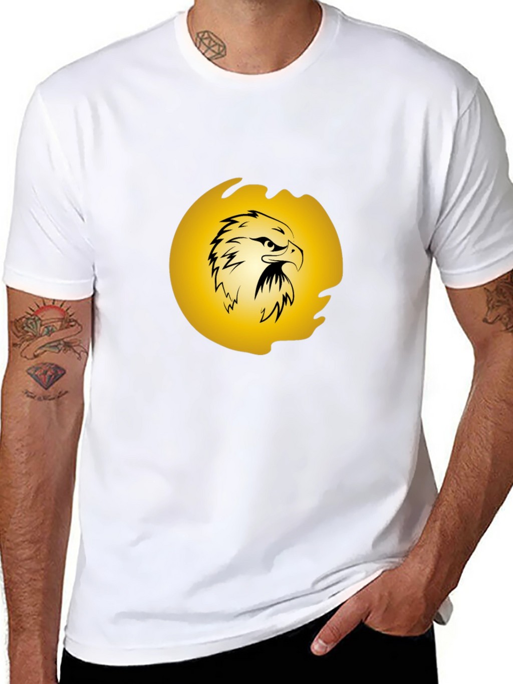 Eagle Graphic Print Tee - Black