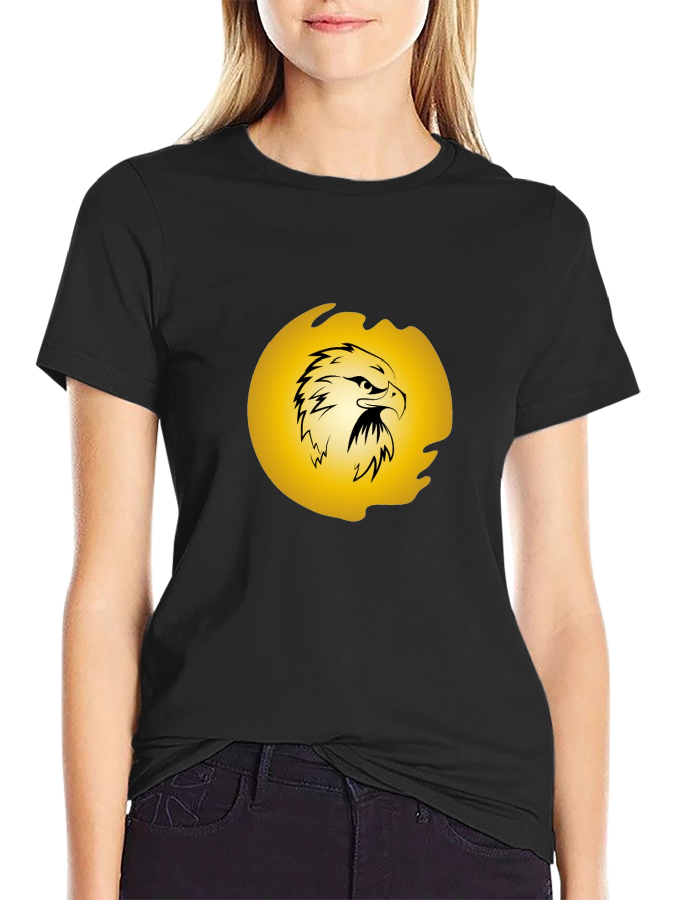 Eagle Graphic Print Tee - Black