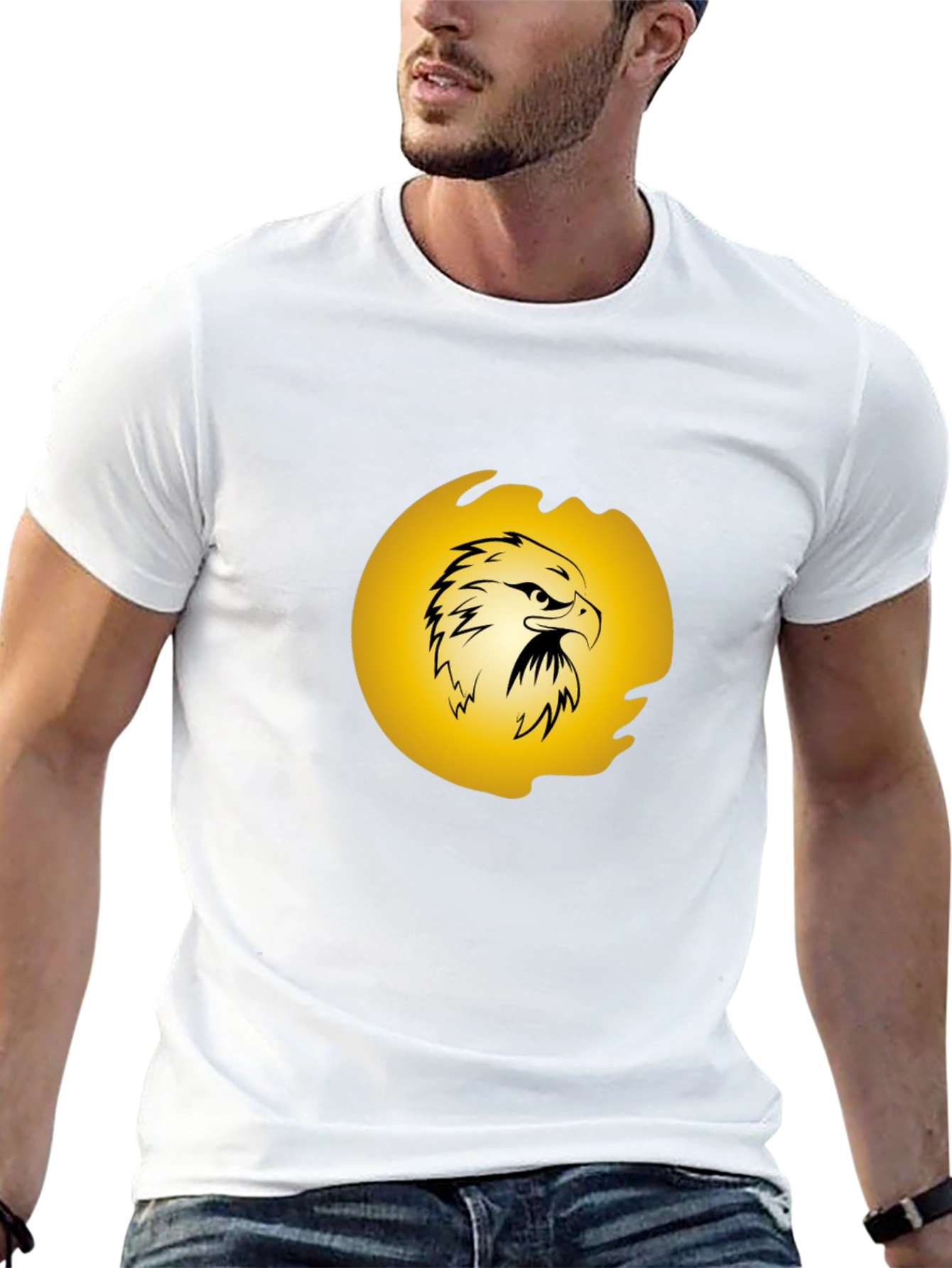 Eagle Graphic Print Tee - Black